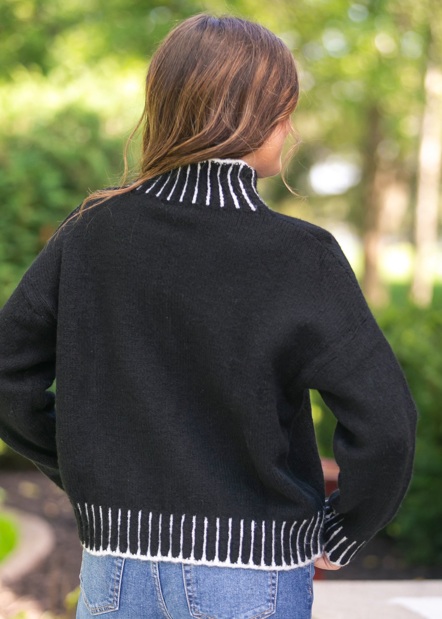 elan Stich Detail Turtleneck Sweater - FINAL SALE