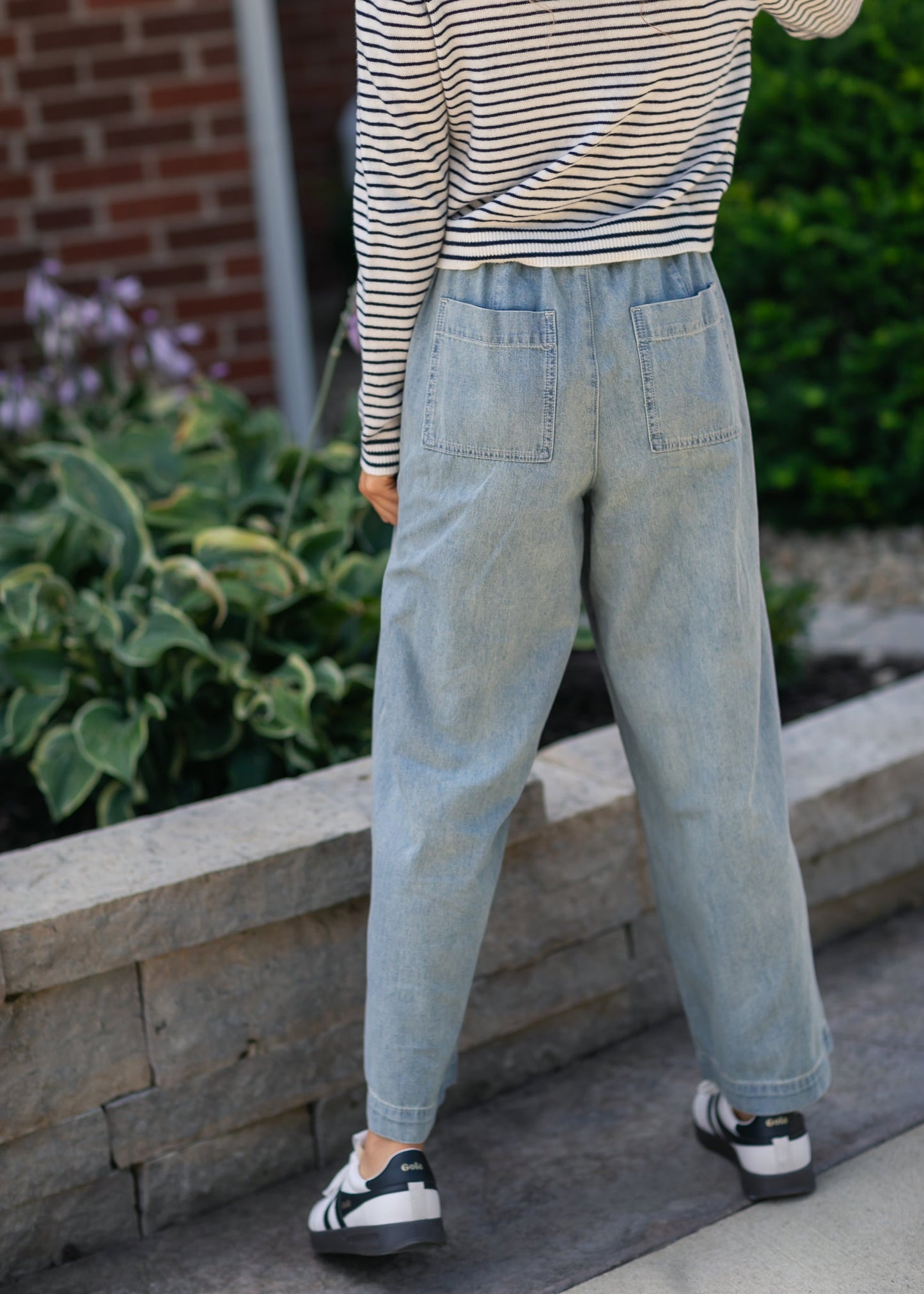 Elastic Waist Denim Pants - FINAL SALE