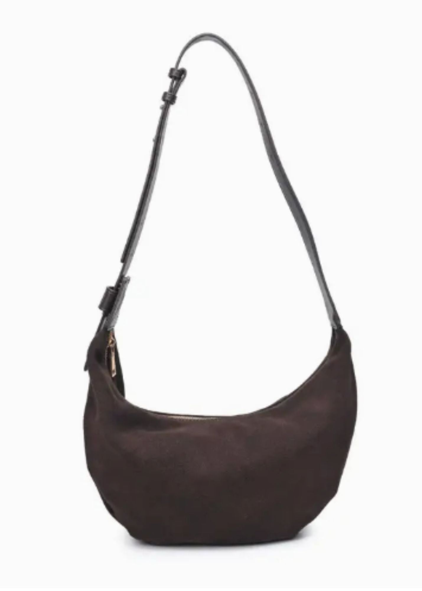 The Elodie Chocolate Suede Shoulder Bag