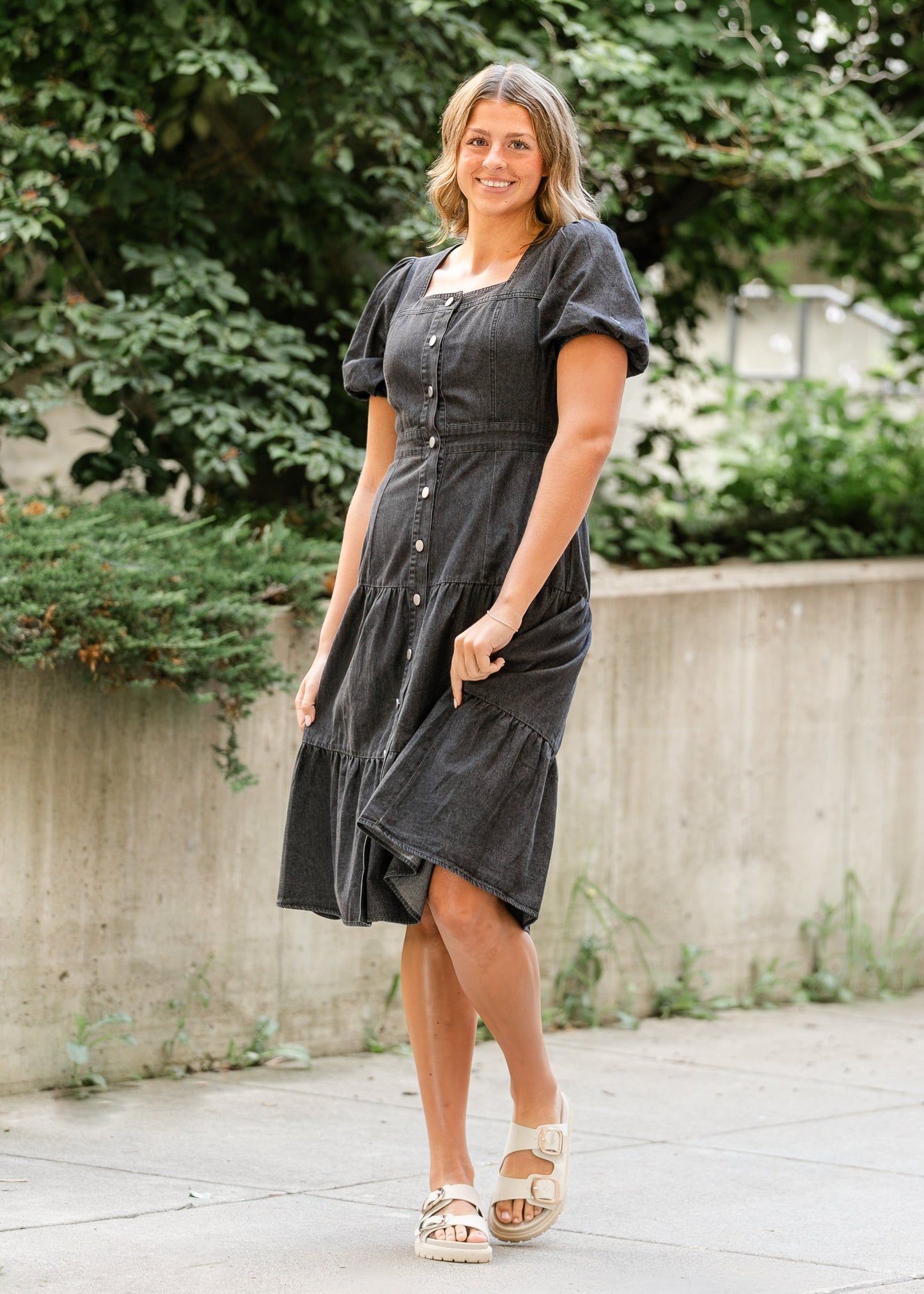 Elton Square Neck Dress - FINAL SALE