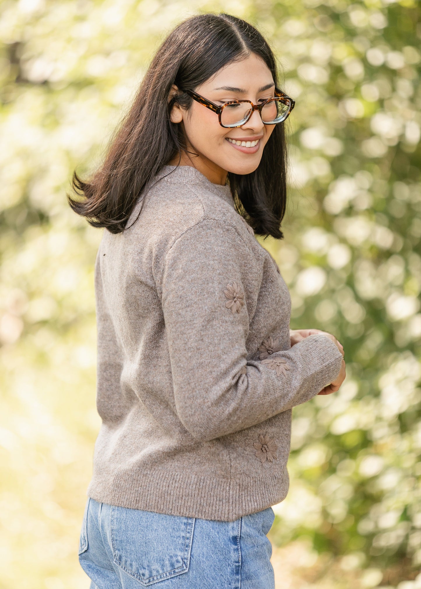 Embroidered Floral Crewneck Sweater - FINAL SALE
