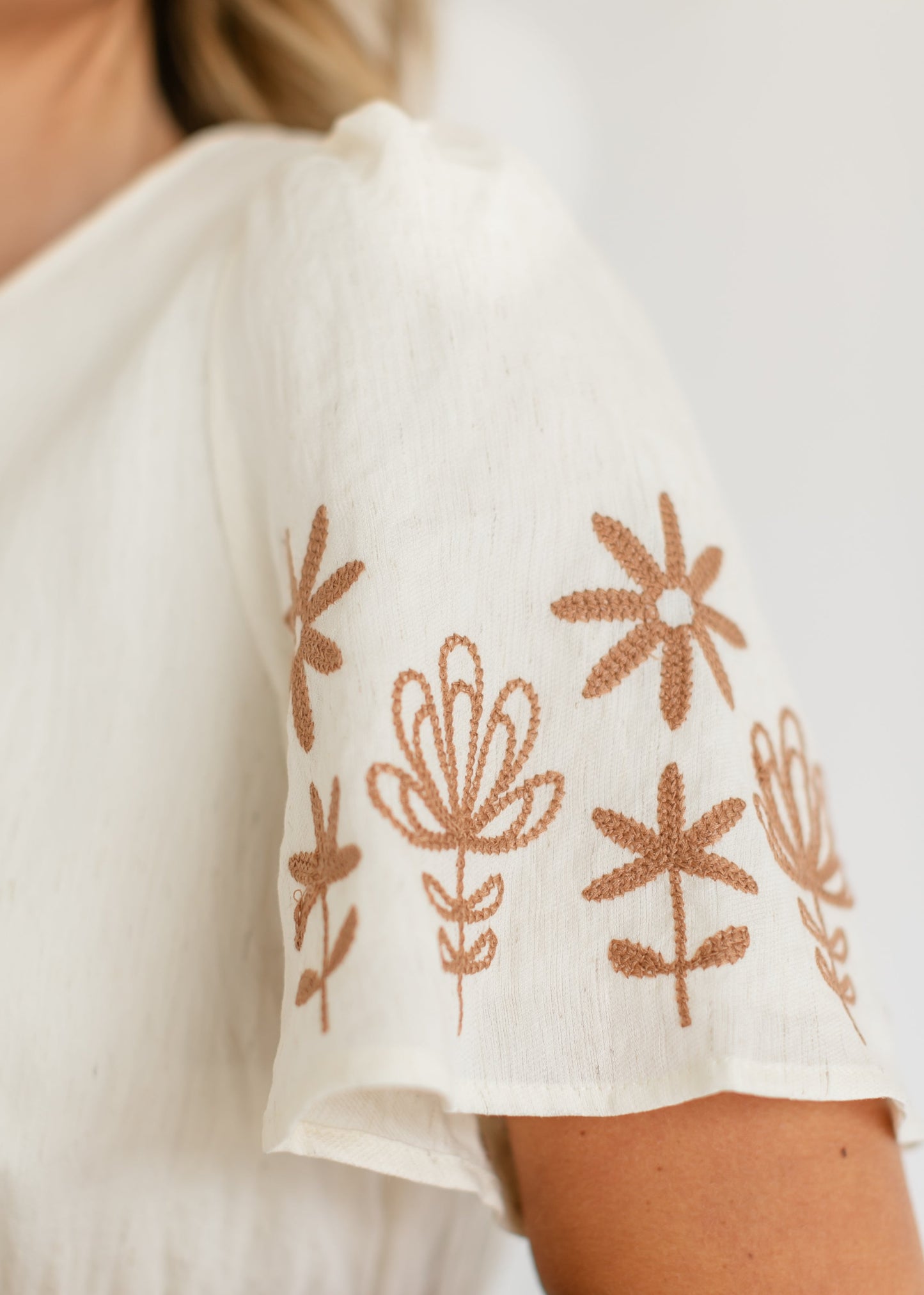 Embroidered Tiered Short Sleeve Maxi Dress - FINAL SALE
