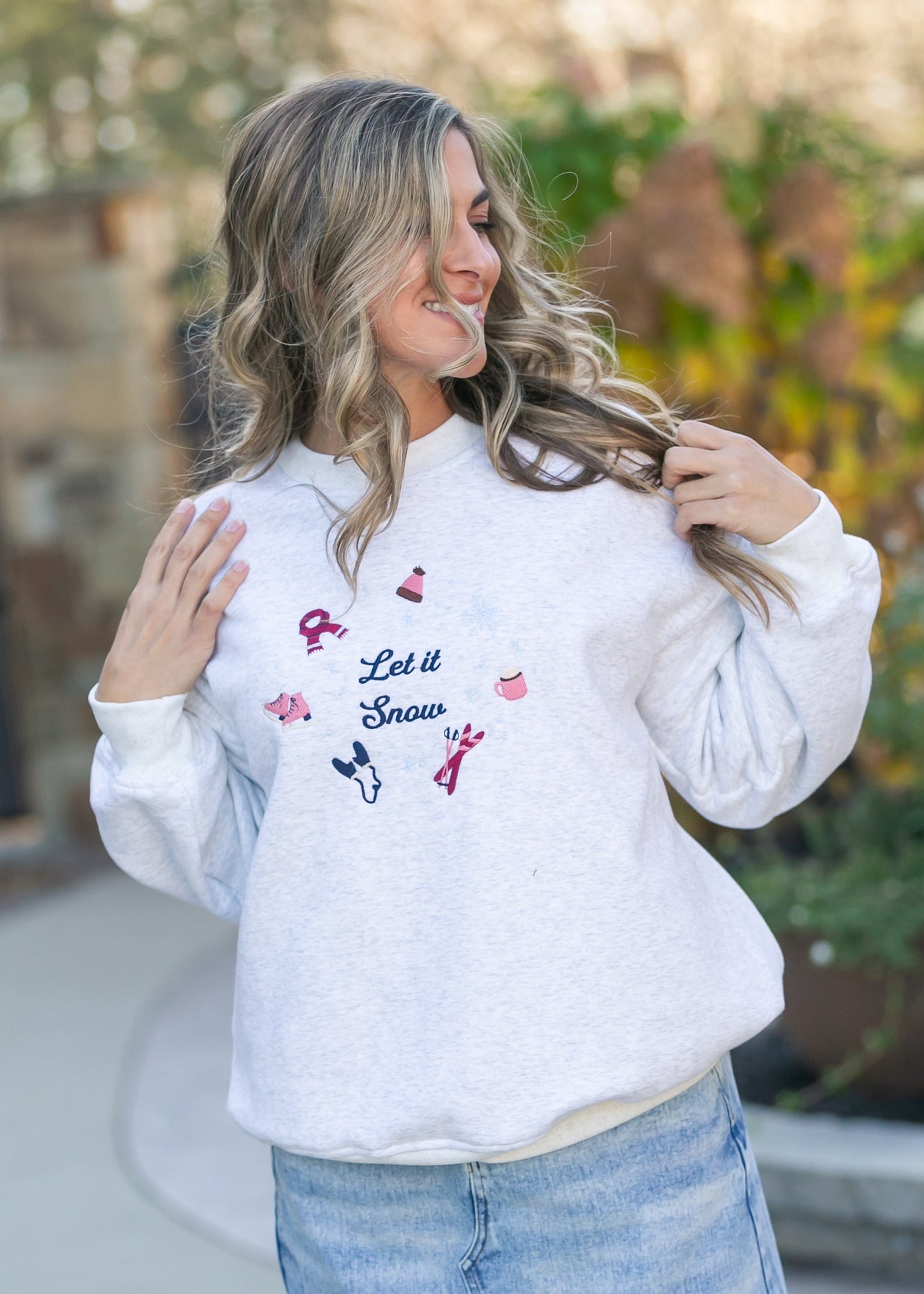 Embroidered Winter Graphic Sweatshirt - FINAL SALE