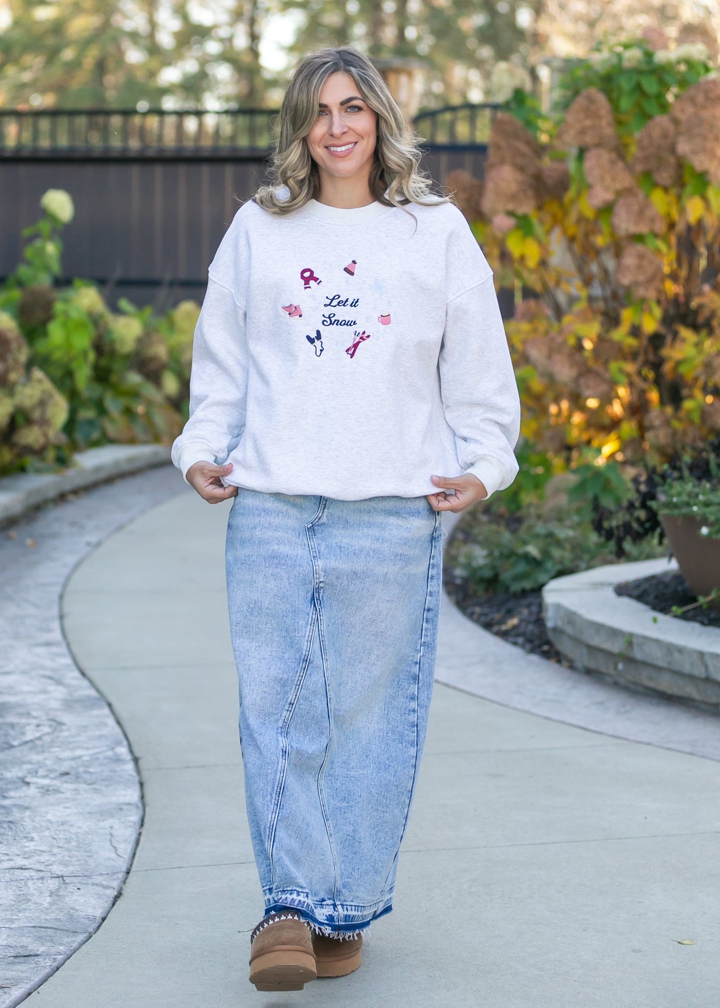 Embroidered Winter Graphic Sweatshirt - FINAL SALE