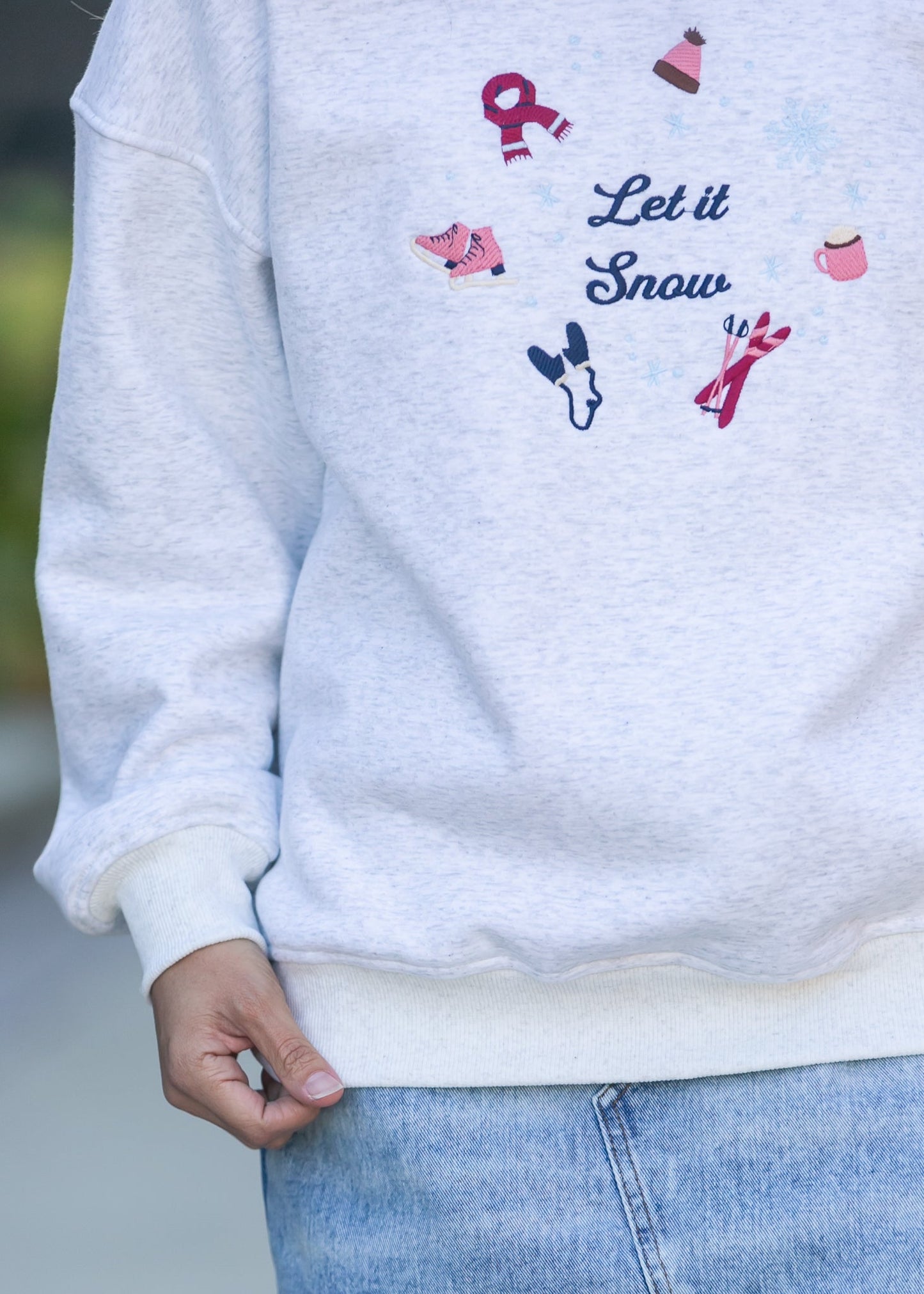 Embroidered Winter Graphic Sweatshirt - FINAL SALE