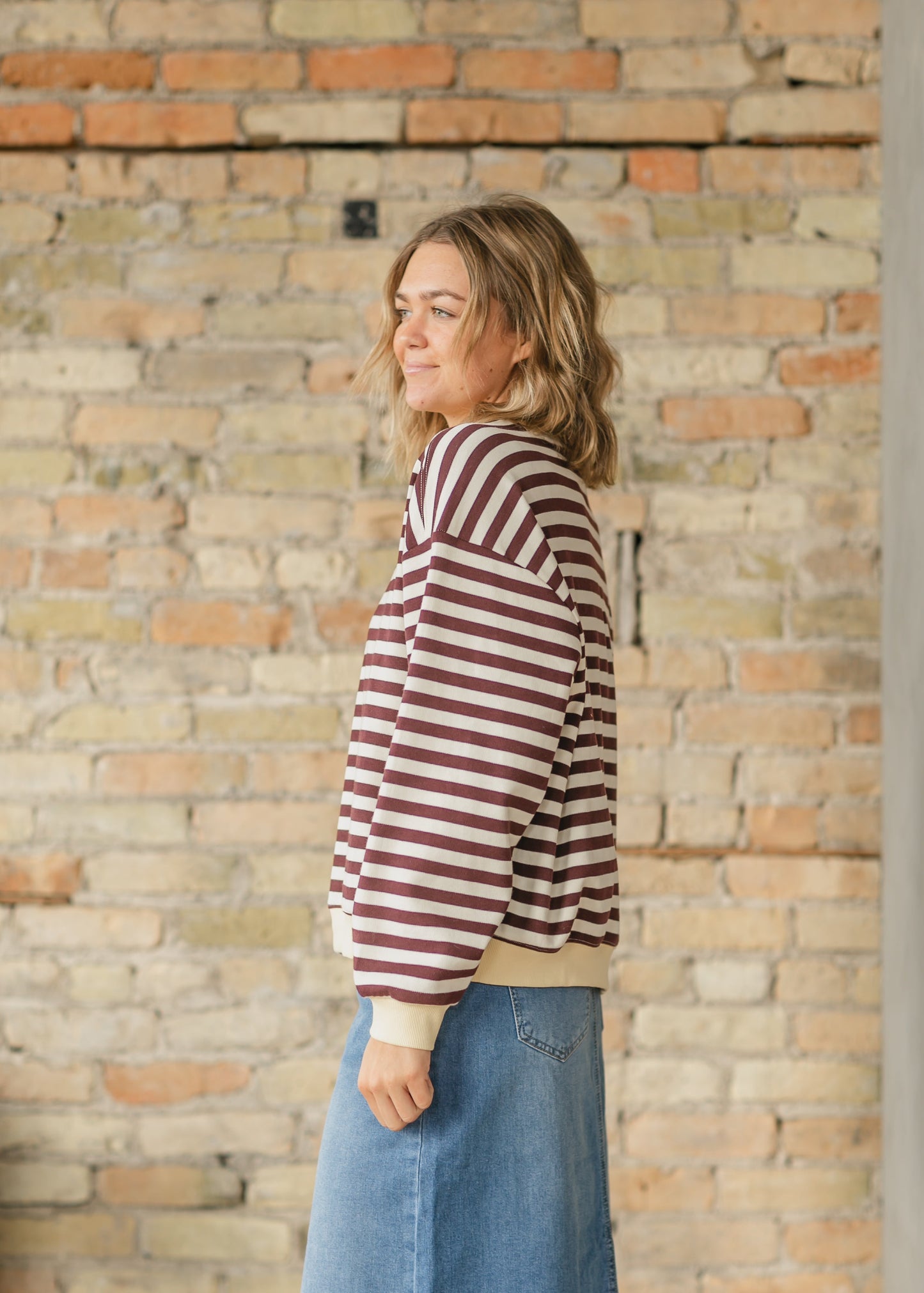 Porter Stripe Color Contrast Long Sleeve Top - FINAL SALE