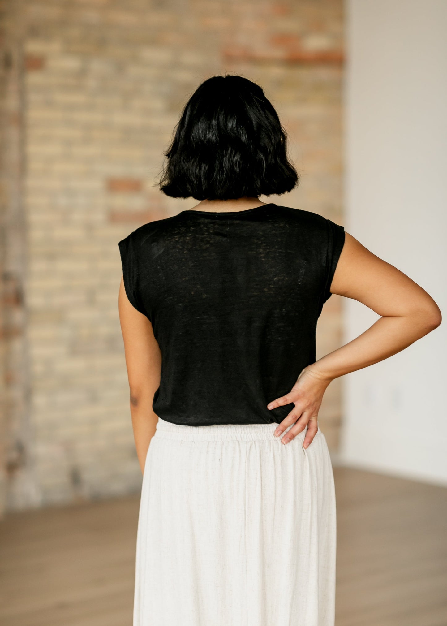 Essential Slub Cotton Cap Sleeve Top - FINAL SALE
