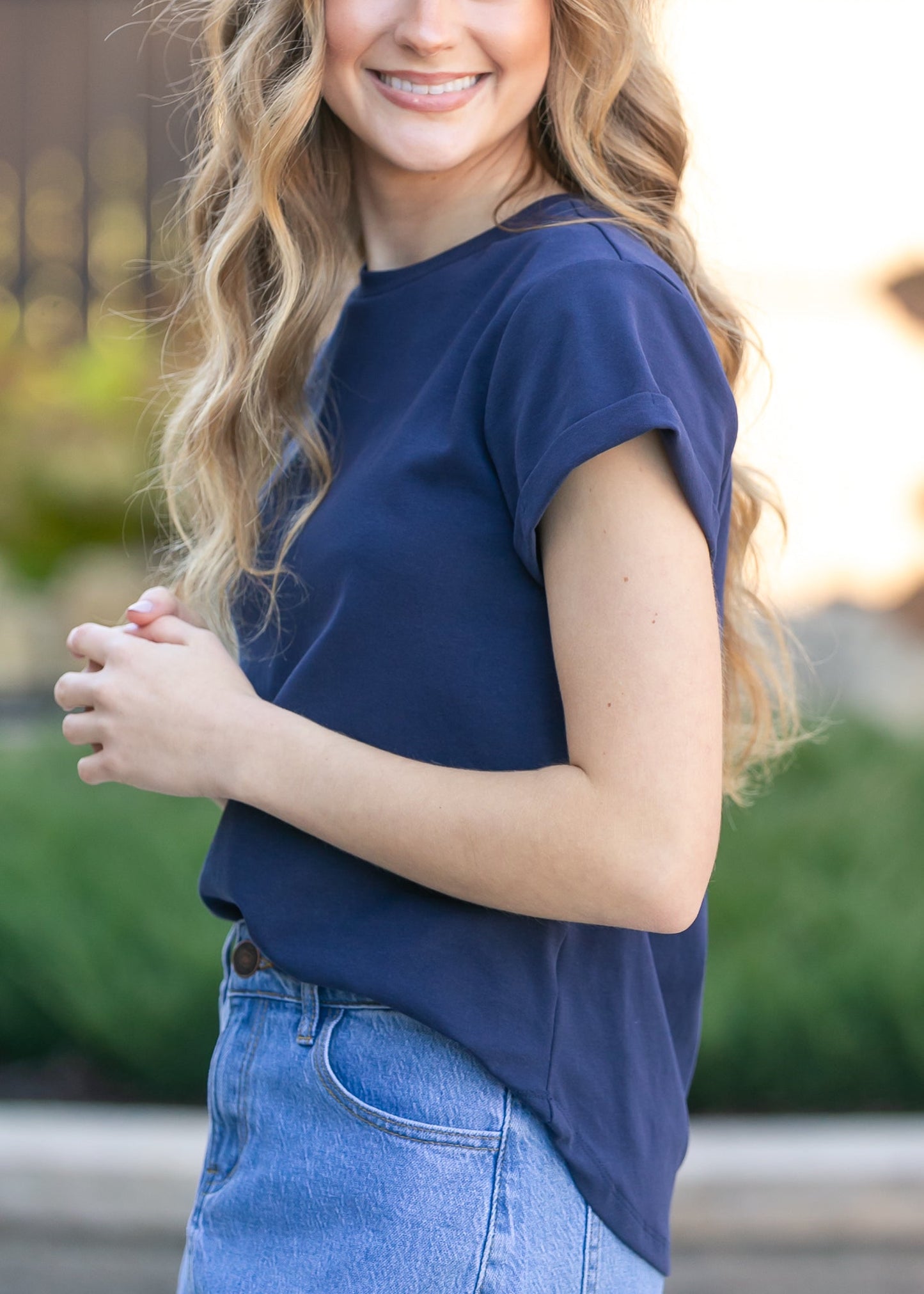 Essential Navy Short Sleeve Basic T-shirt