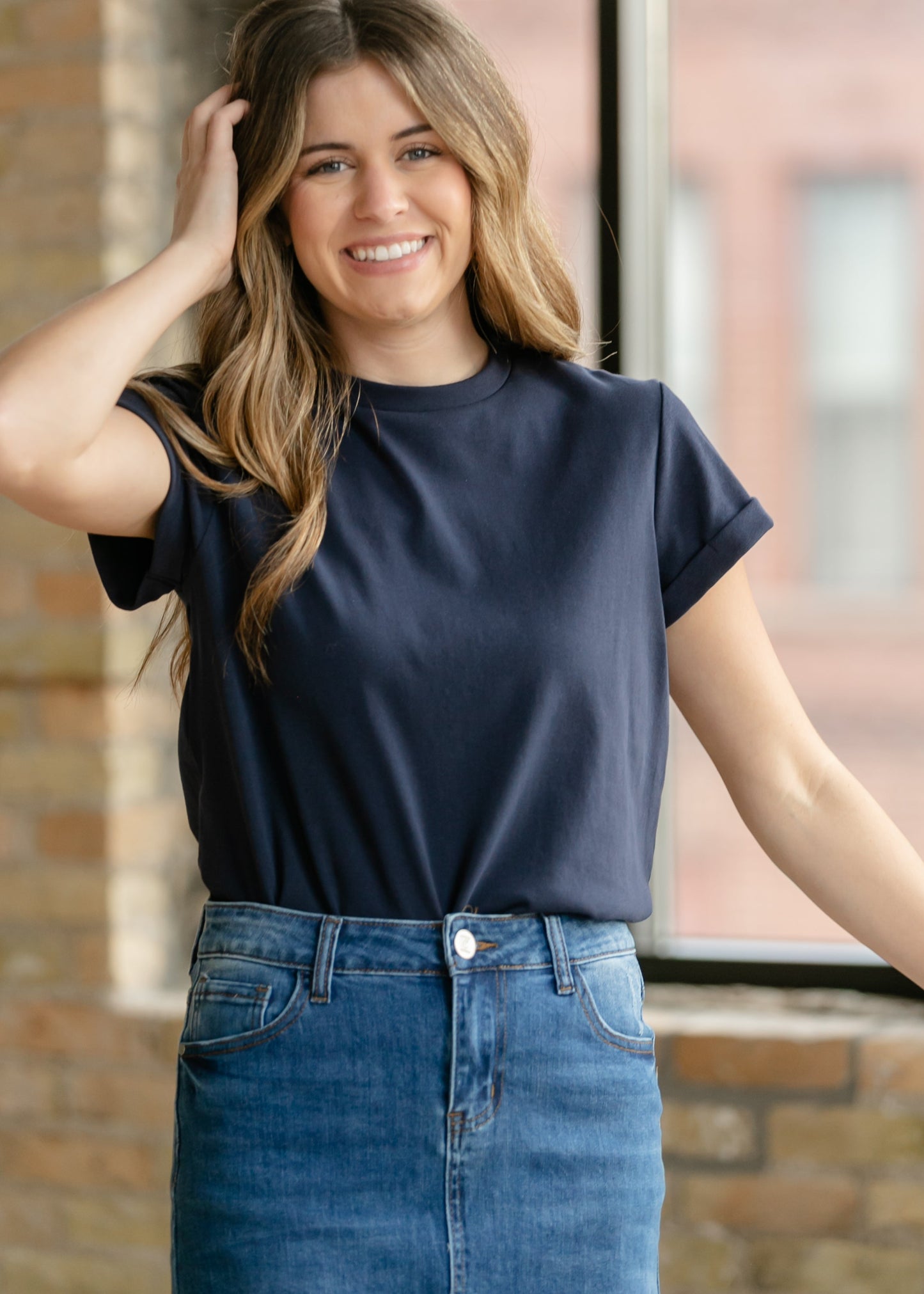 Essential Navy Short Sleeve Basic T-shirt