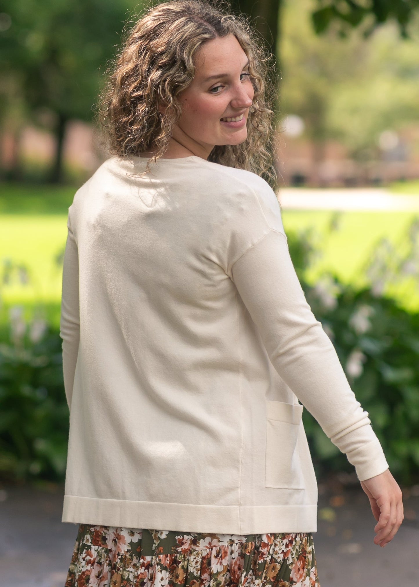 Essential Cream Soft Cardigan 27"