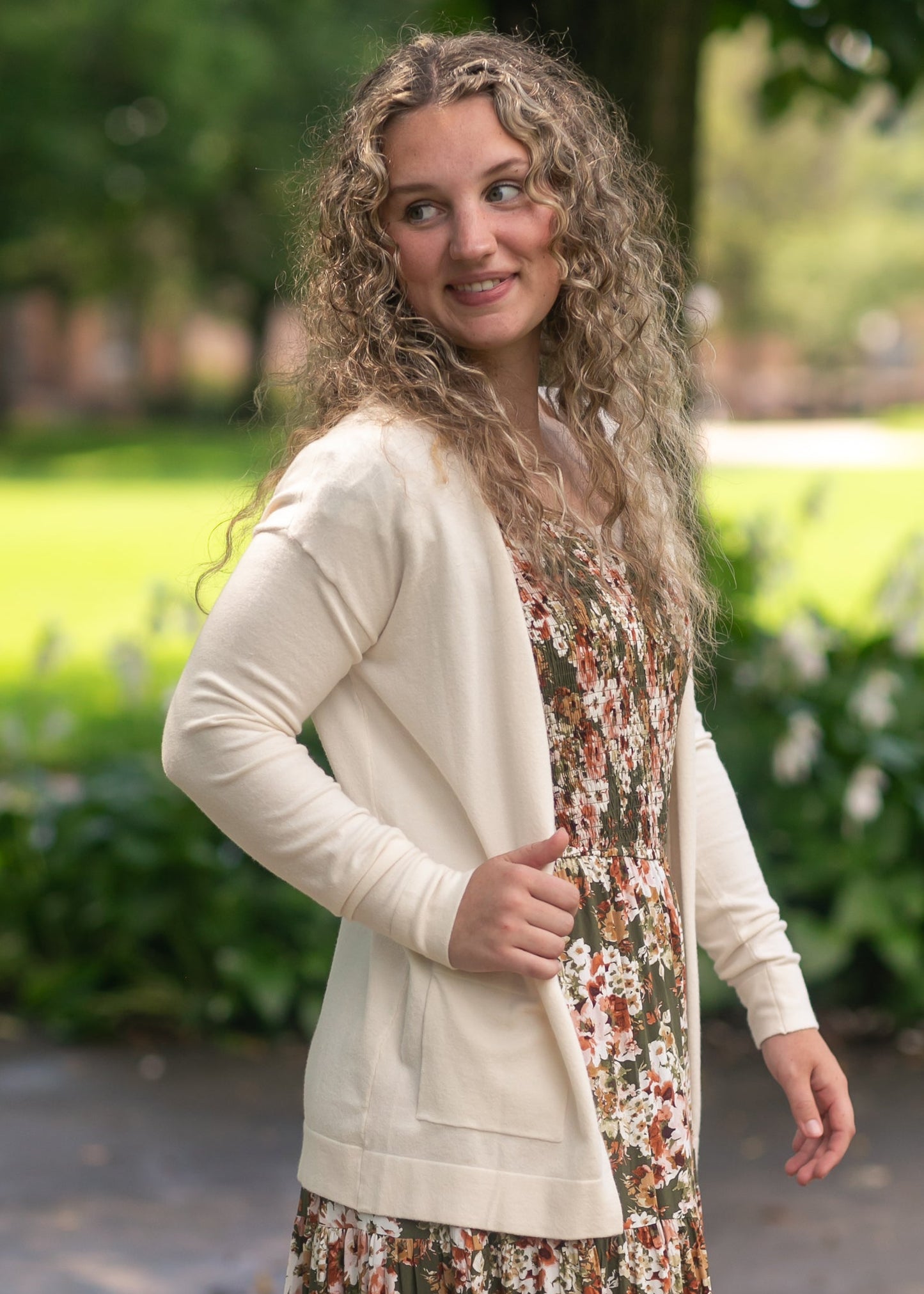 Essential Cream Soft Cardigan 27"
