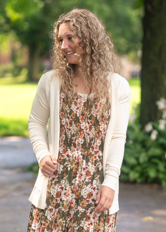 Essential Cream Soft Cardigan 27"