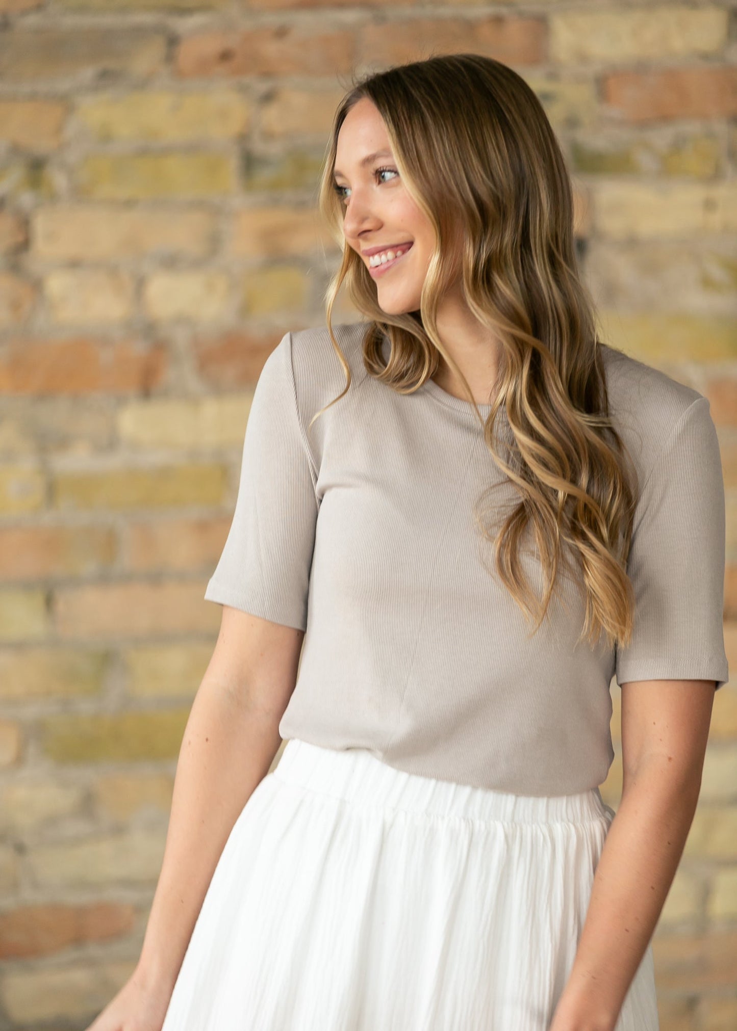 Essential Ribbed Half Sleeve Tee