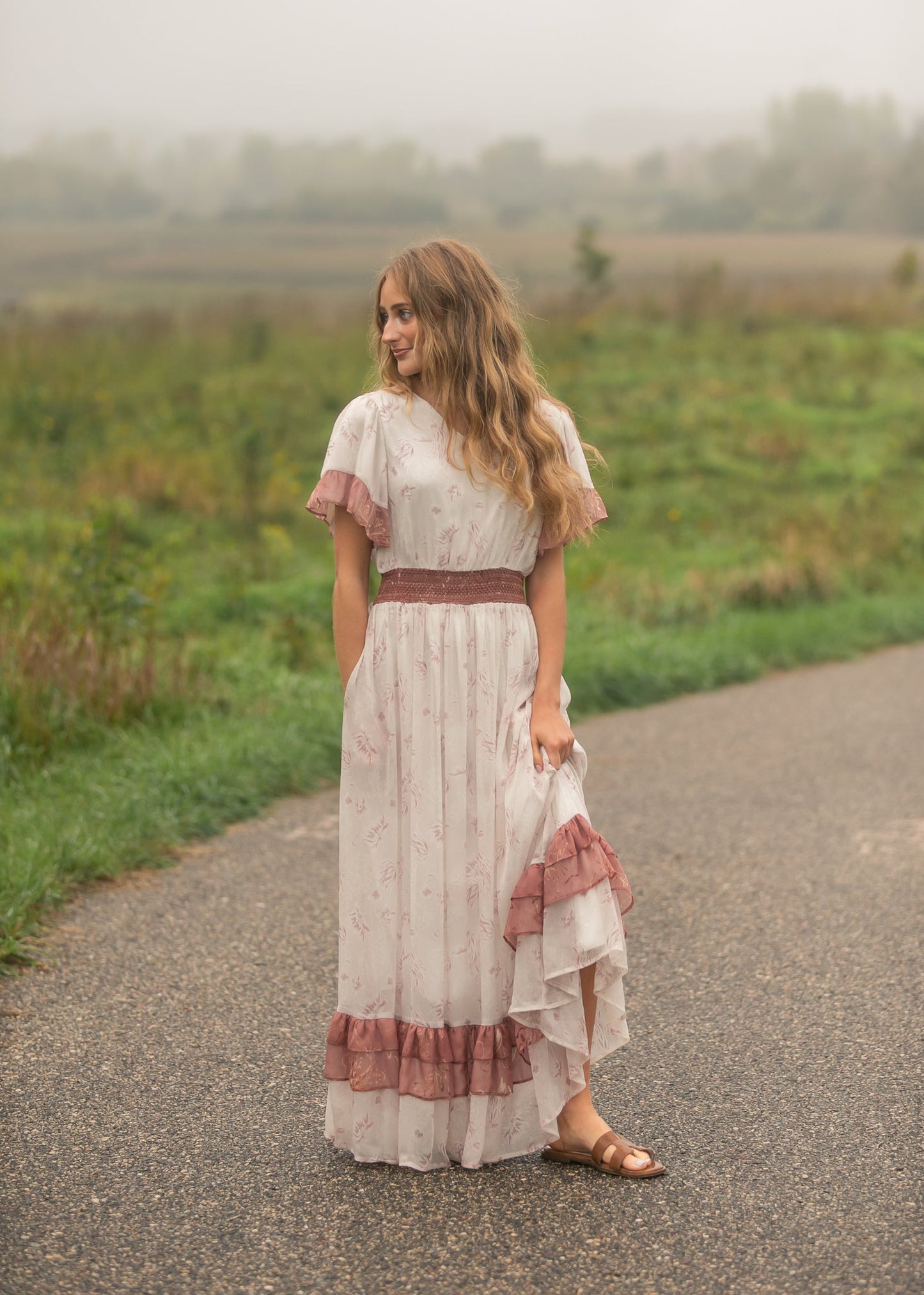 Estelle Pink Floral Maxi Dress
