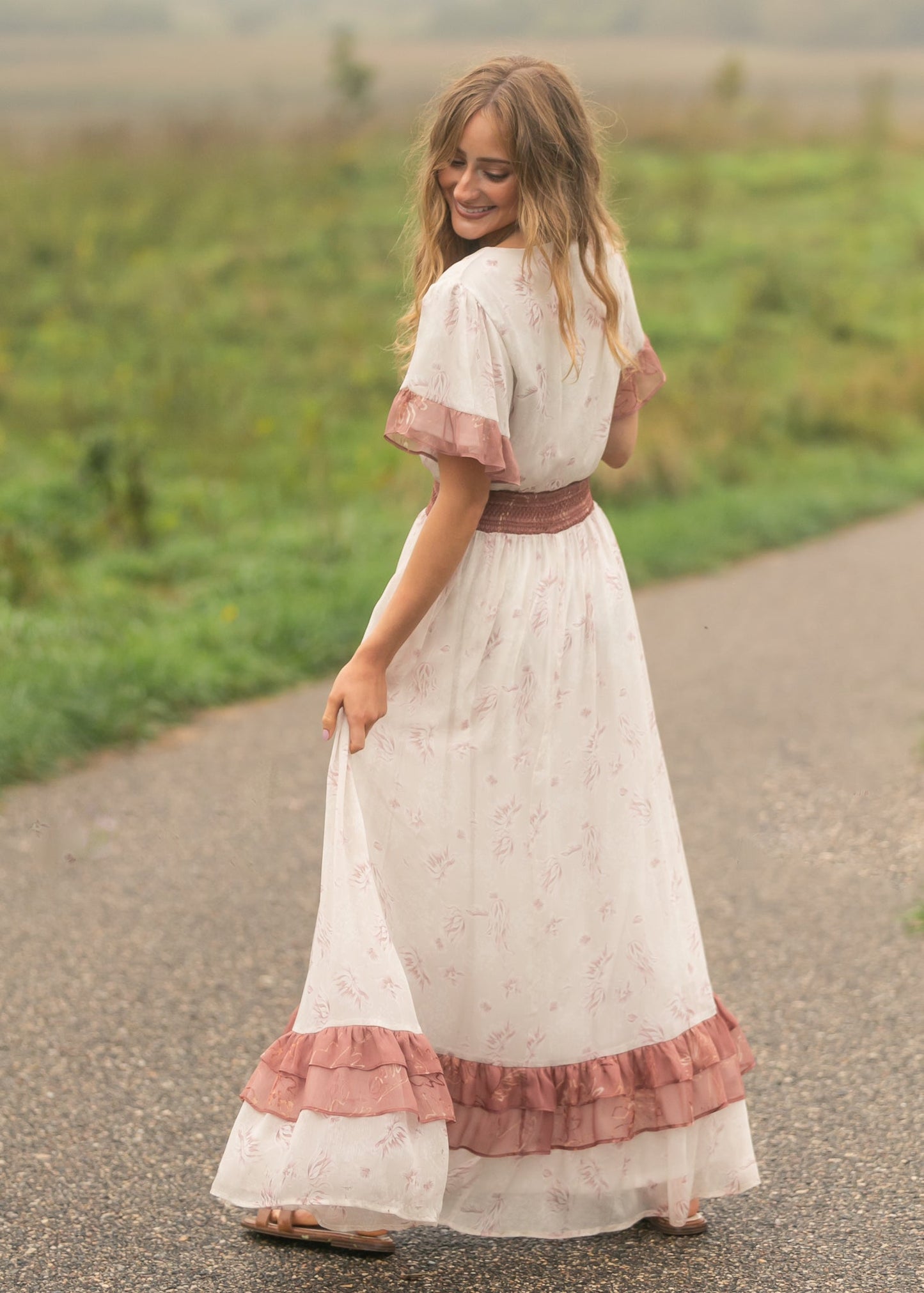 Estelle Pink Floral Maxi Dress