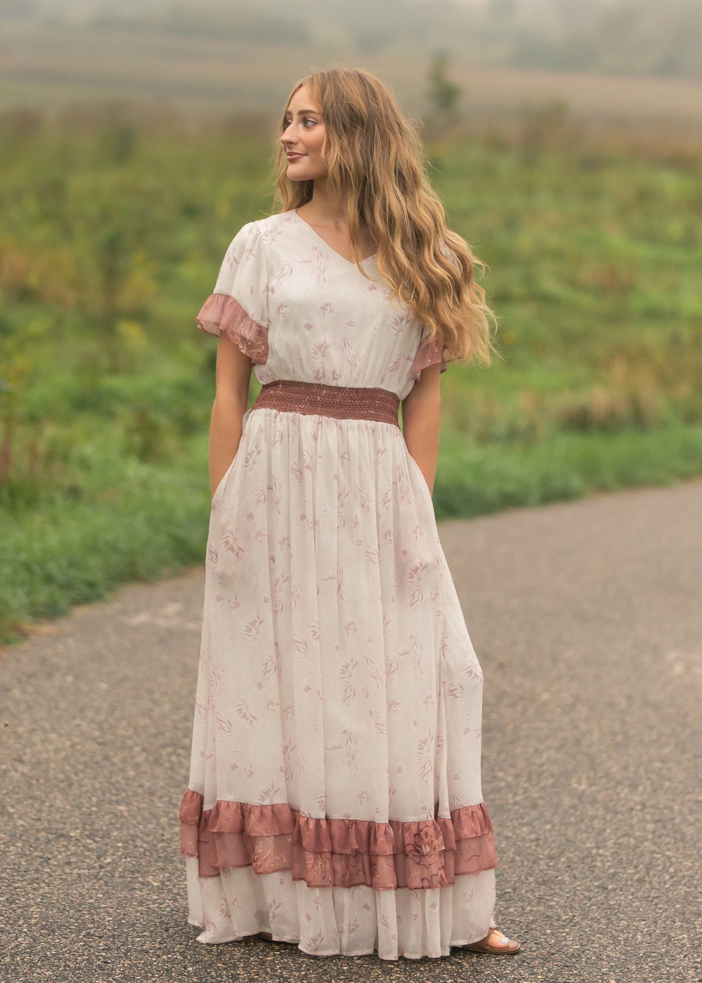 Estelle Pink Floral Maxi Dress