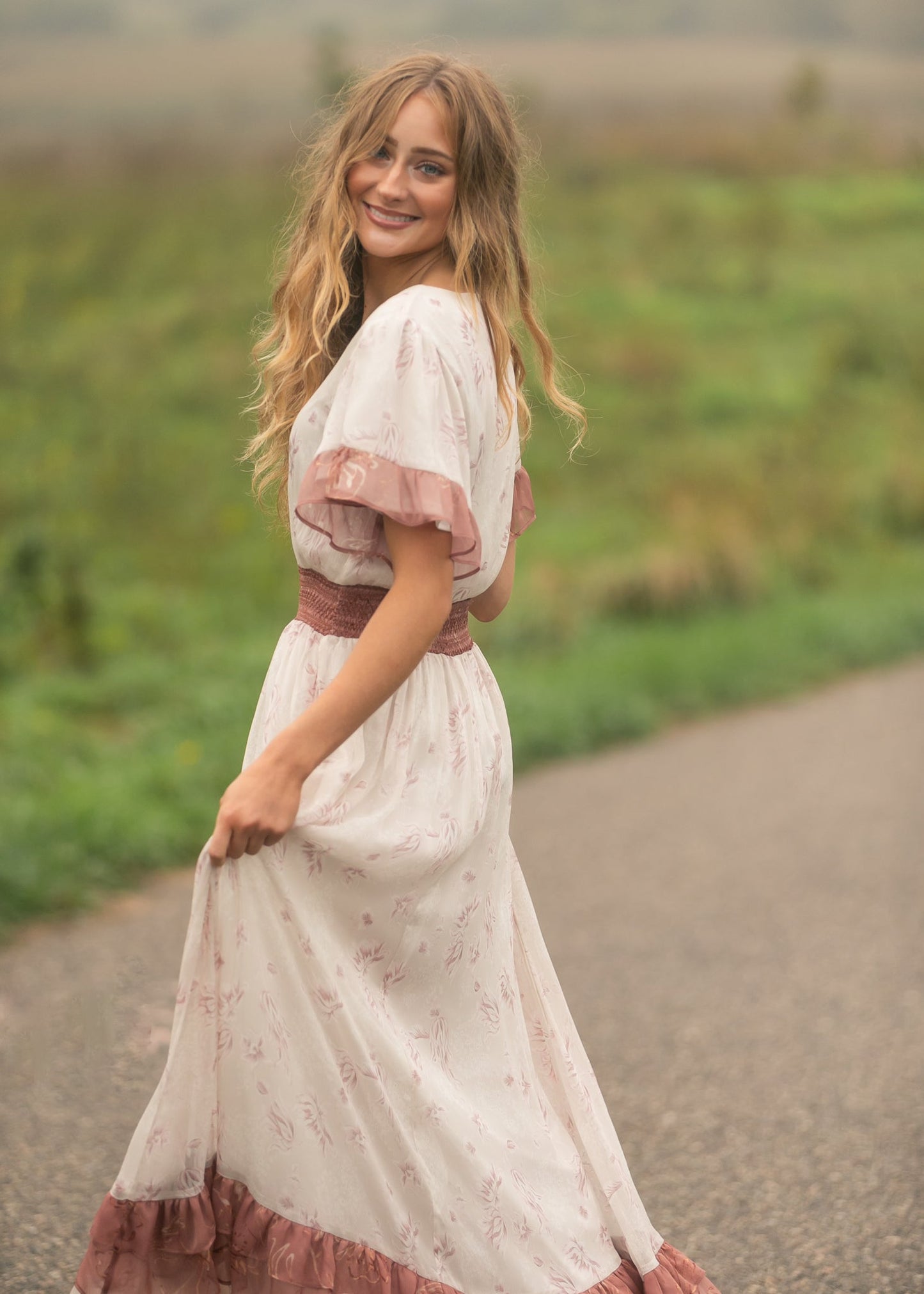 Estelle Pink Floral Maxi Dress