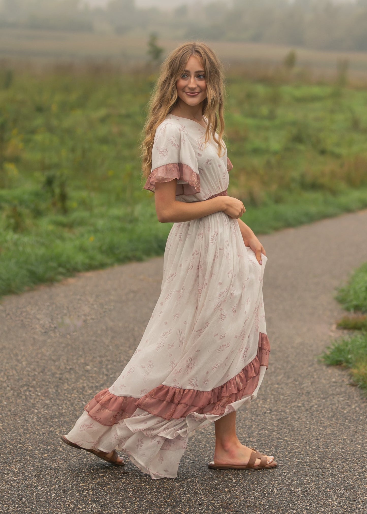 Estelle Pink Floral Maxi Dress