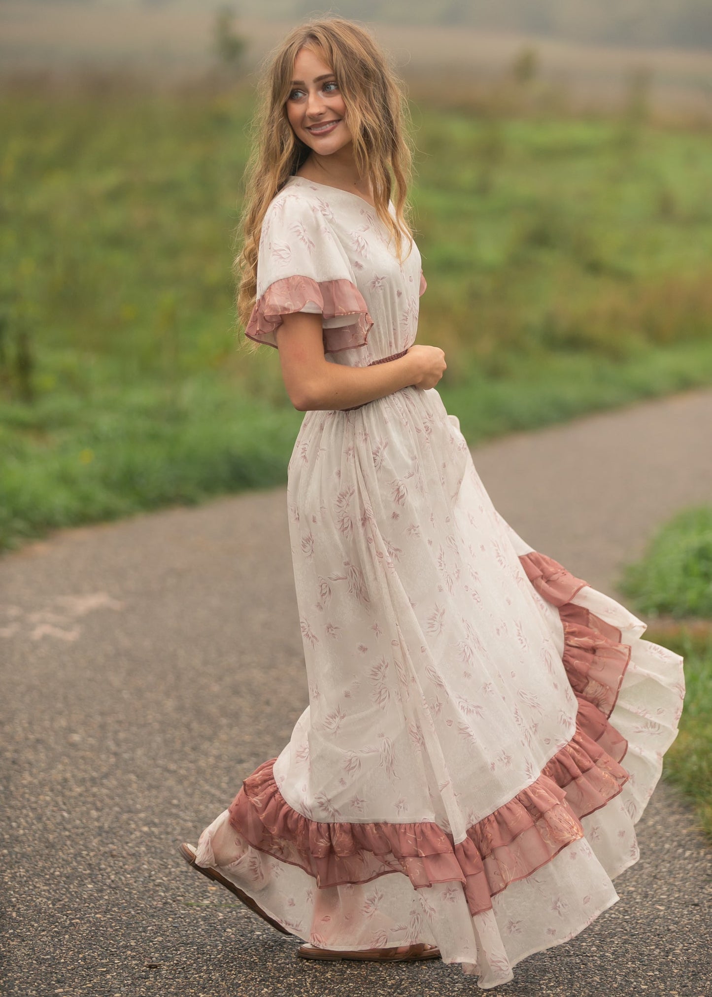 Estelle Pink Floral Maxi Dress