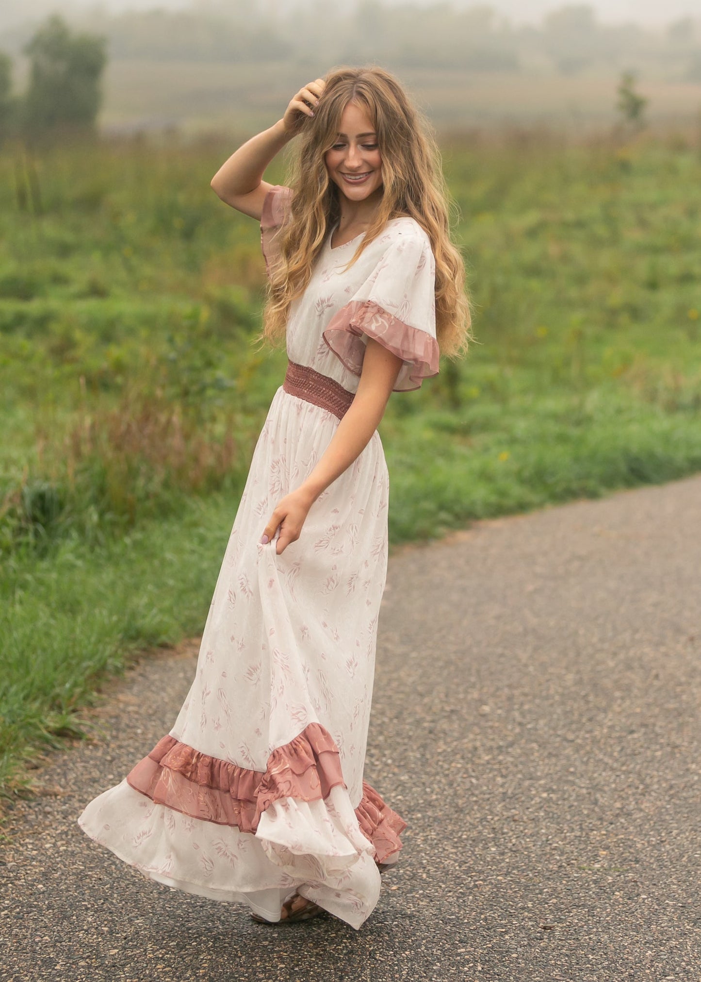 Estelle Pink Floral Maxi Dress