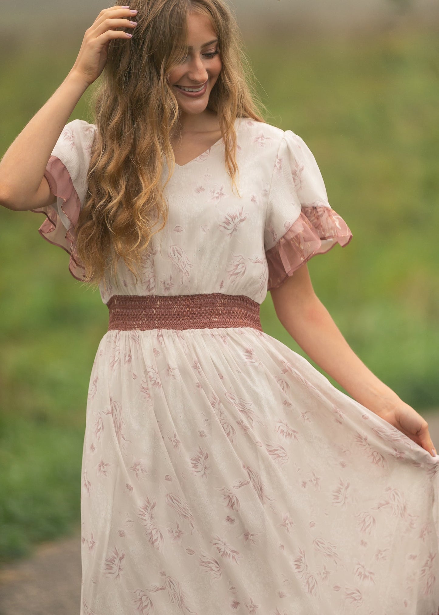 Estelle Pink Floral Maxi Dress