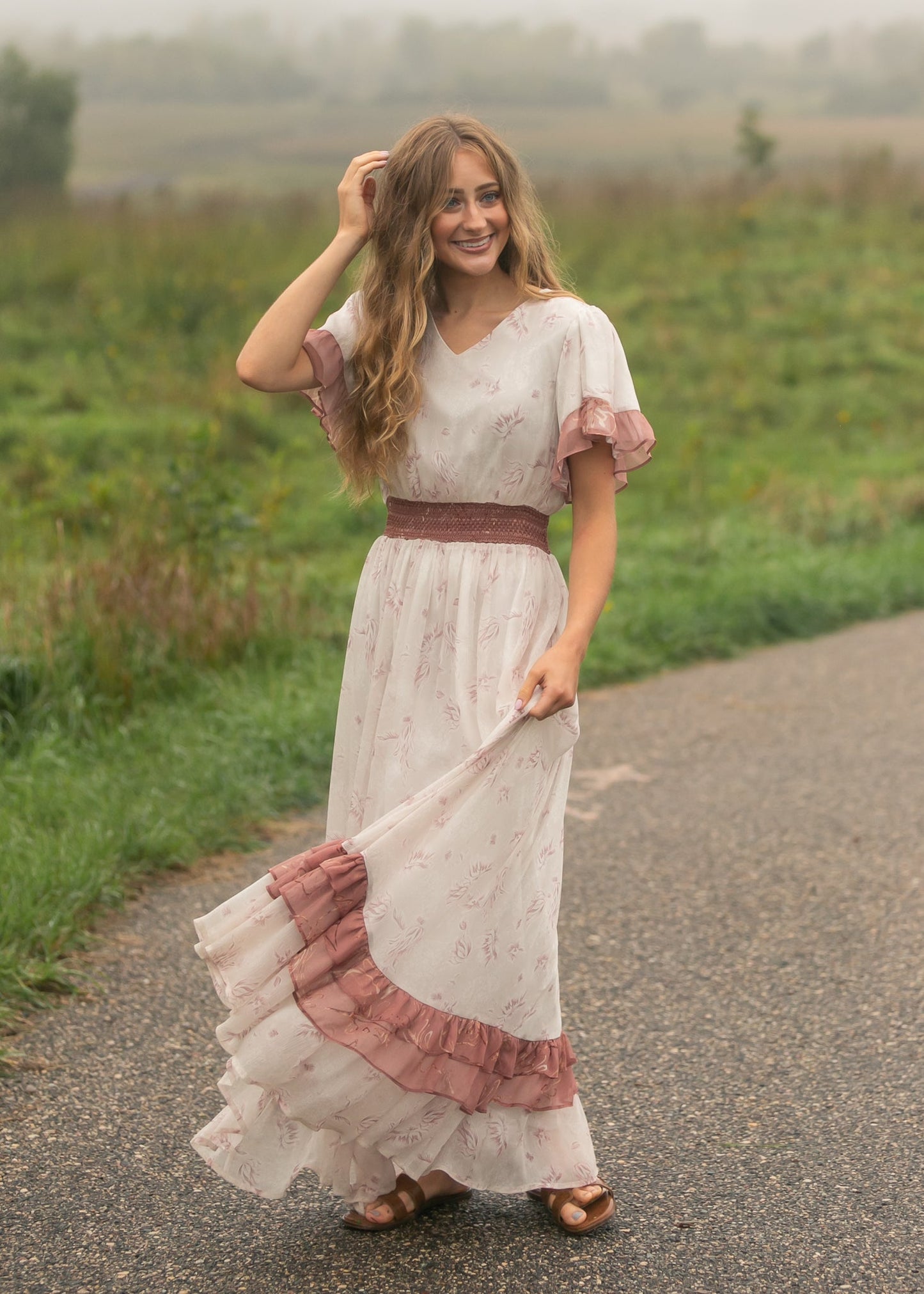 Estelle Pink Floral Maxi Dress
