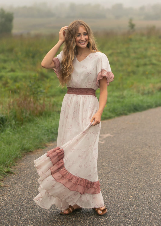 Estelle Pink Floral Maxi Dress