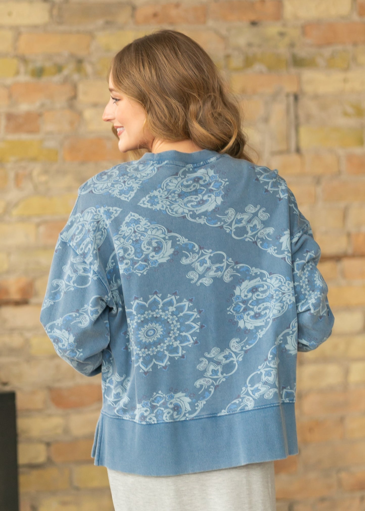 Estelle French Terry Long Sleeve Pullover Sweatshirt