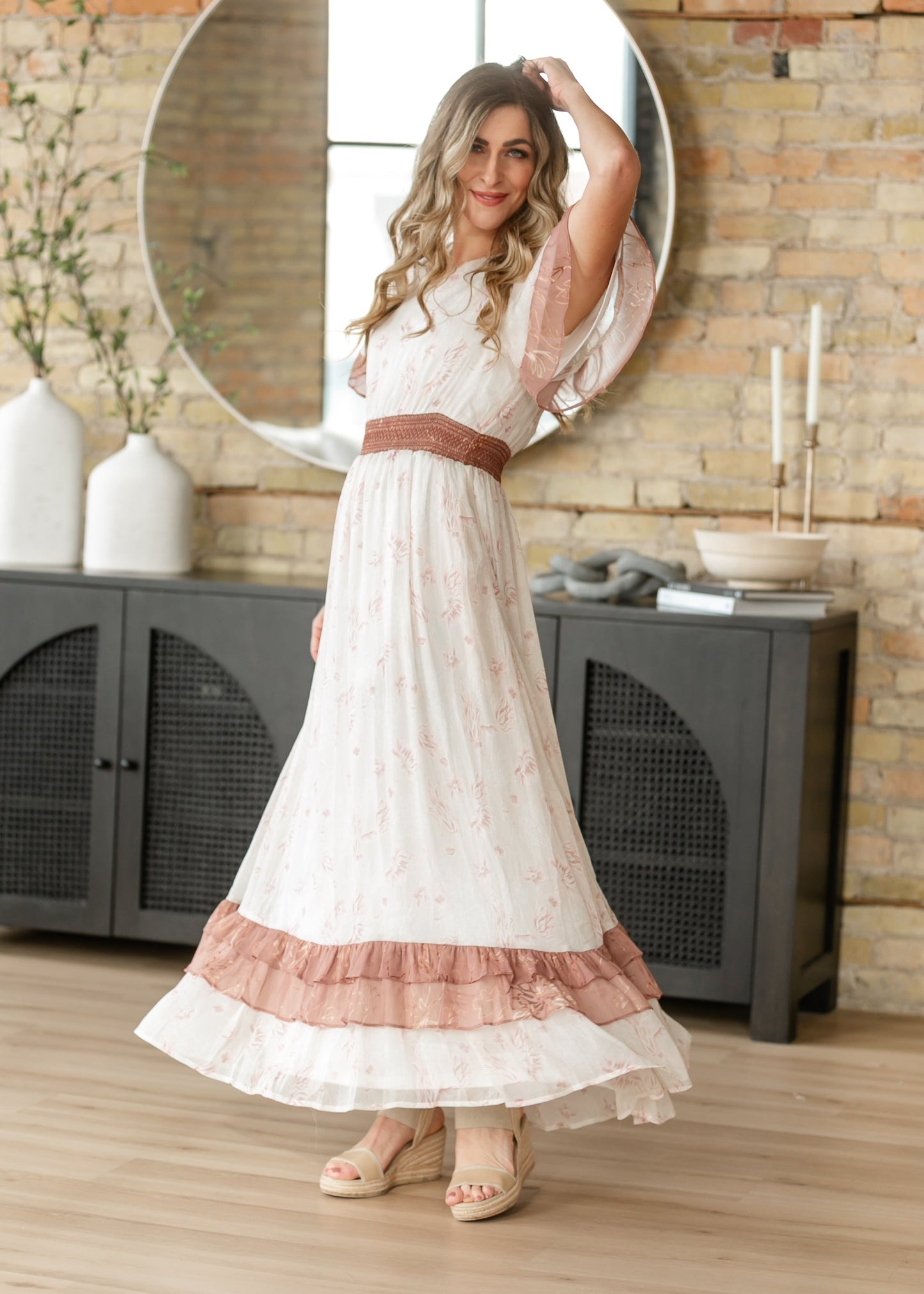 Estelle Pink Floral Maxi Dress