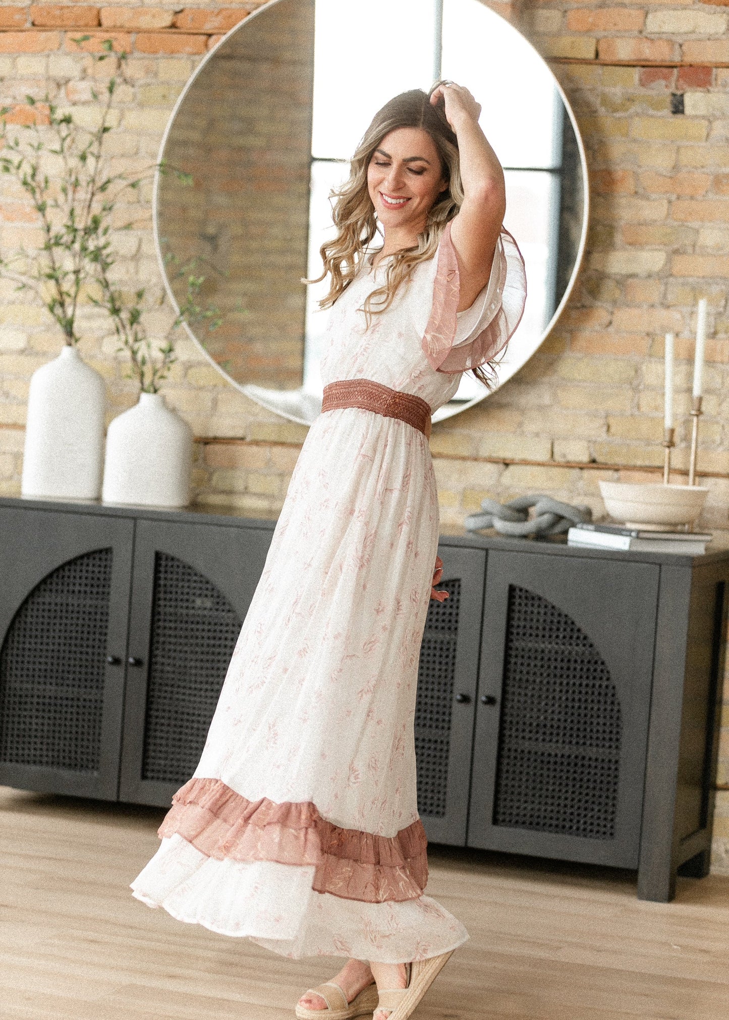 Estelle Pink Floral Maxi Dress