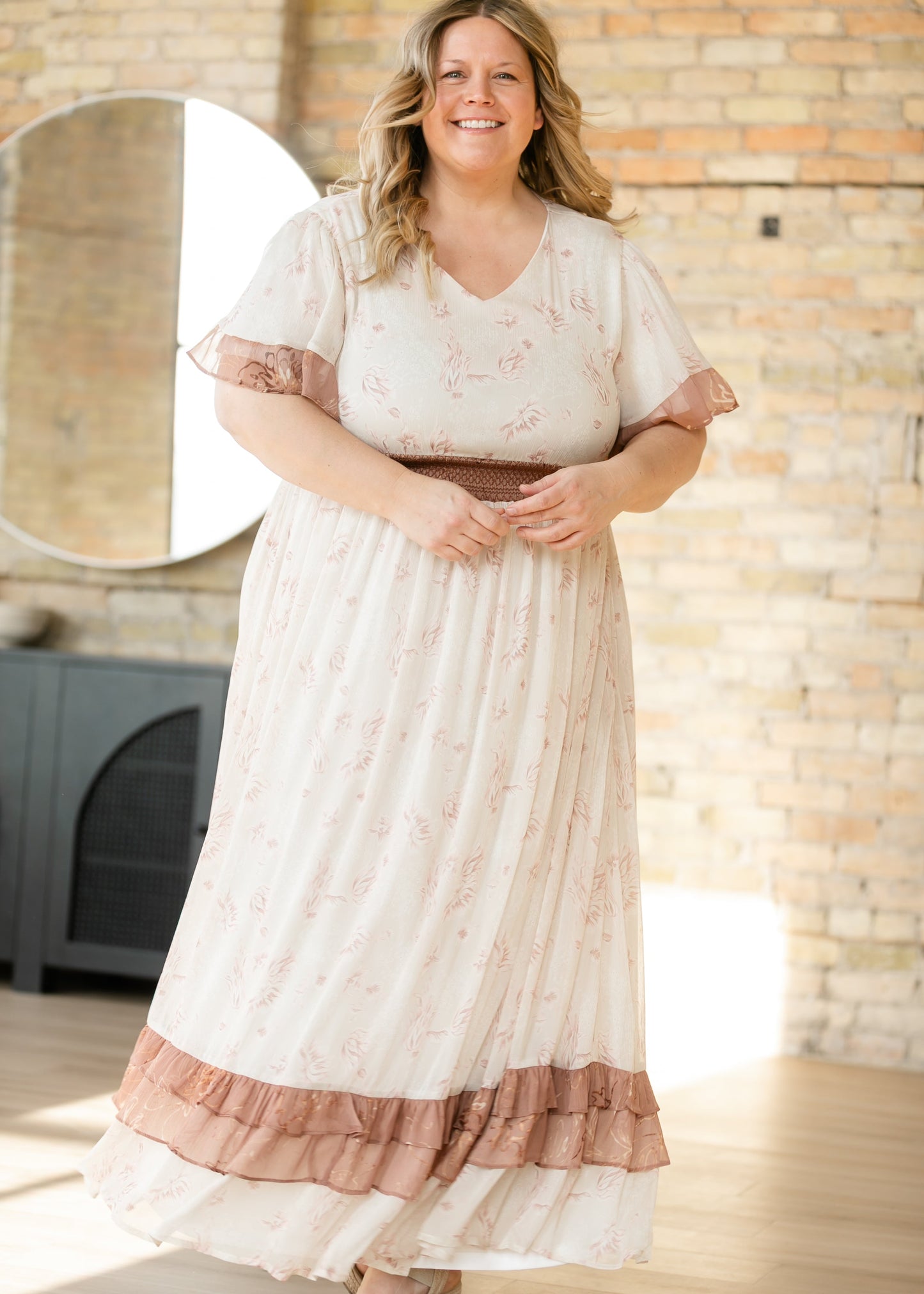 Estelle Pink Floral Maxi Dress