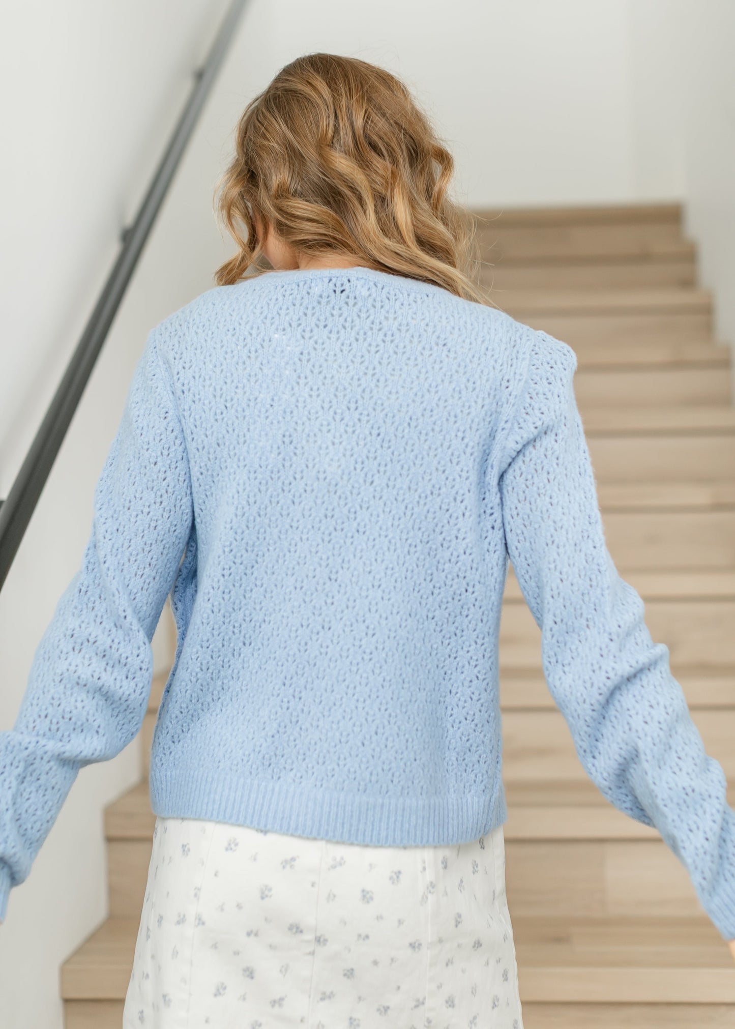 Eyelet Knit Button Down Cardigan