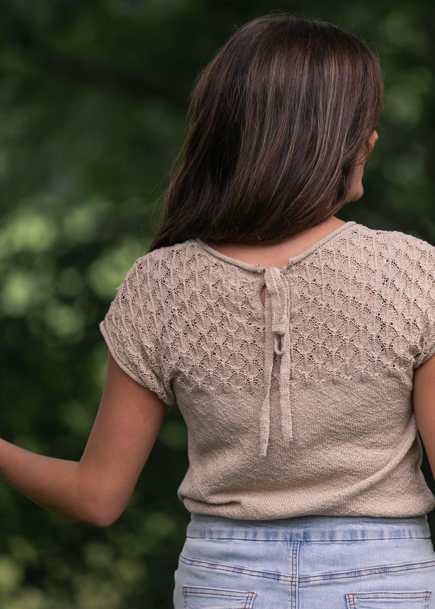 Eyelet Yoke Sweater Knit Top - FINAL SALE