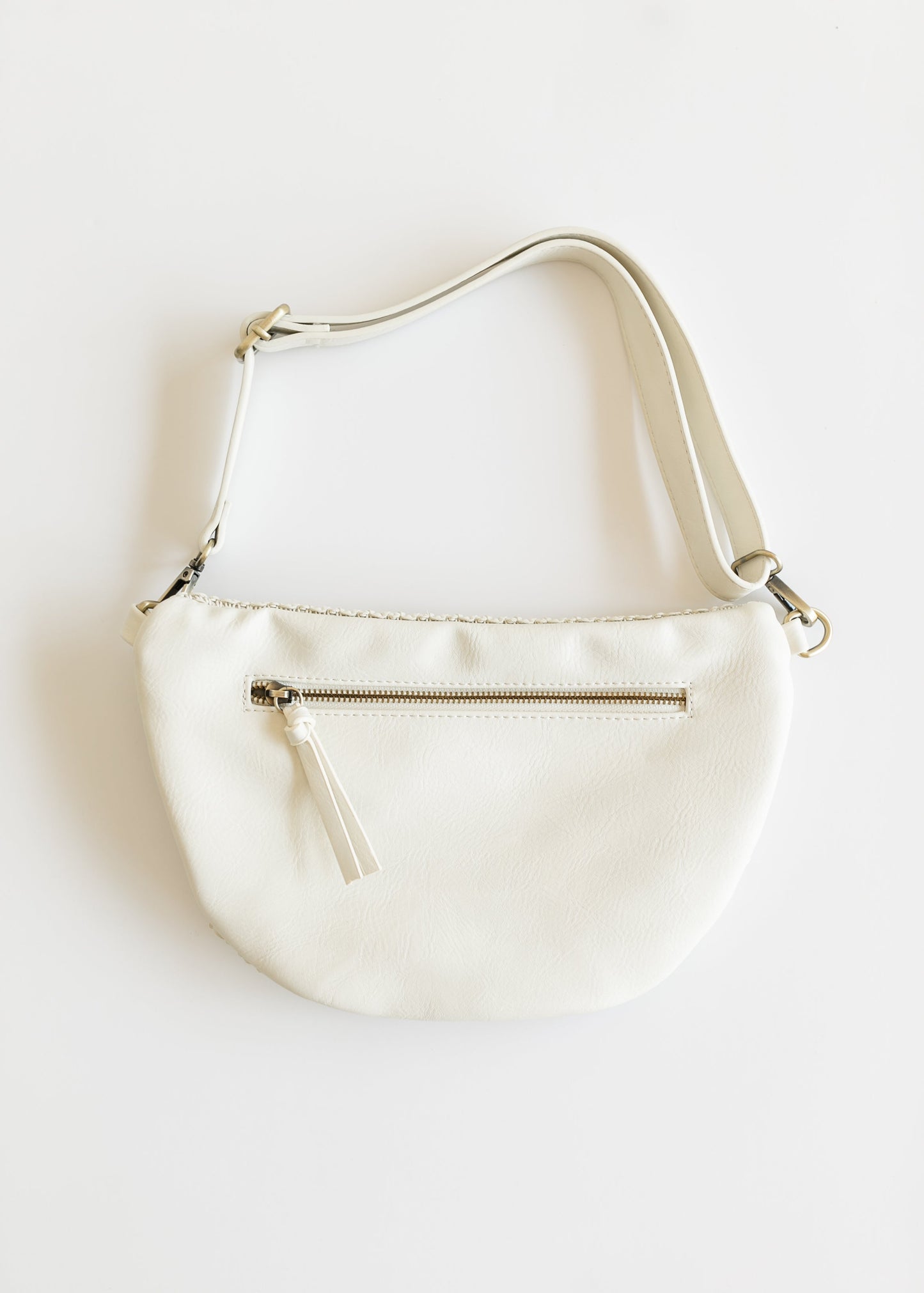 Faux Cane Leather Sling Belt Bag
