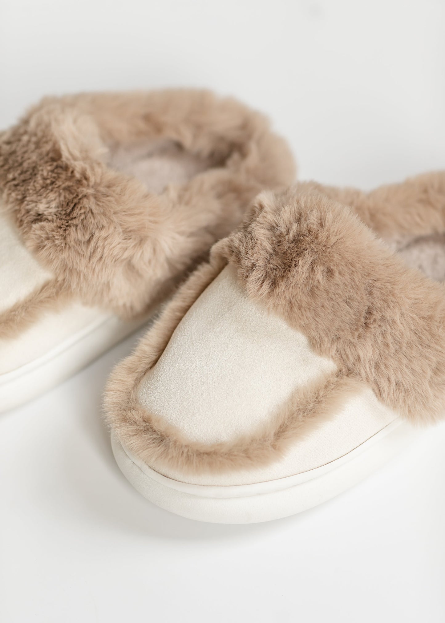 Faux Suede Fuzzy Slippers