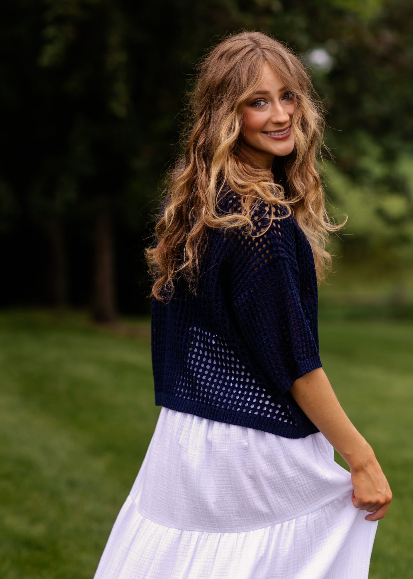 Flag Print Crochet Sweater Top - FINAL SALE