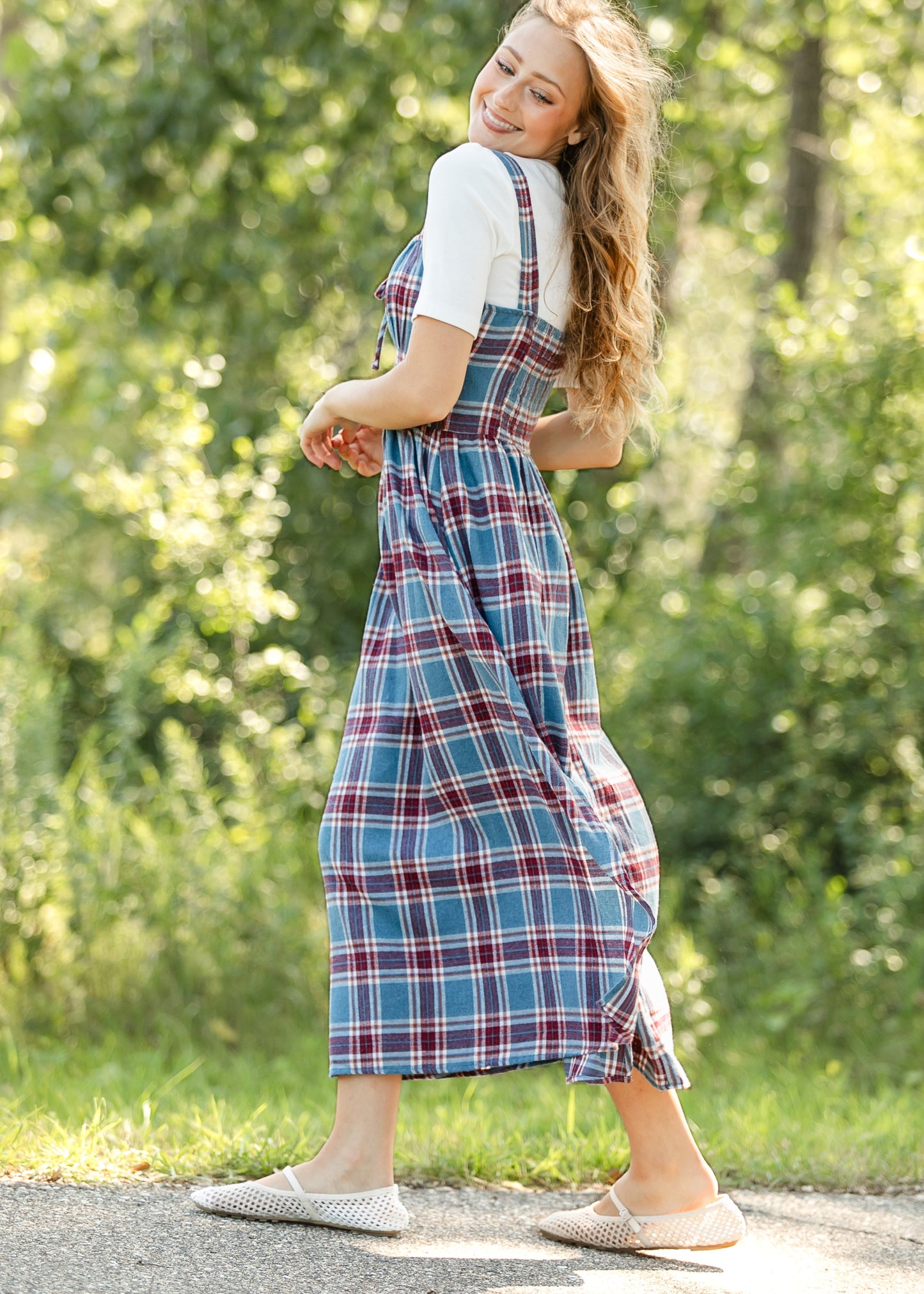 Flannel Cure Milkmaid Midi Dress - FINAL SALE