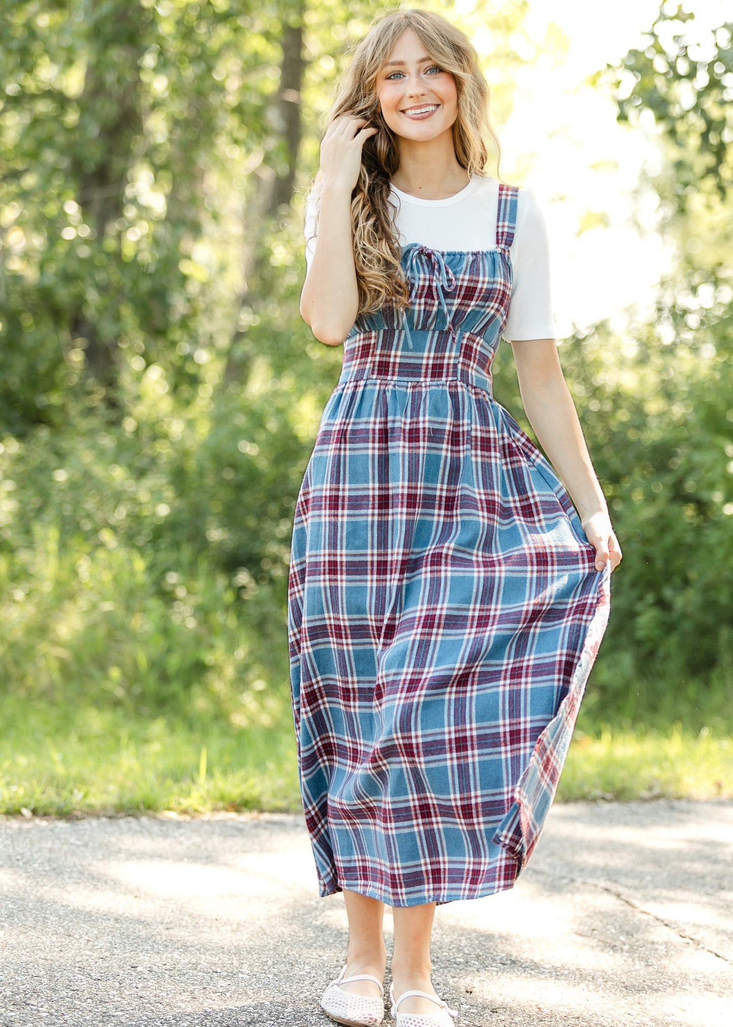 Flannel Cure Milkmaid Midi Dress - FINAL SALE