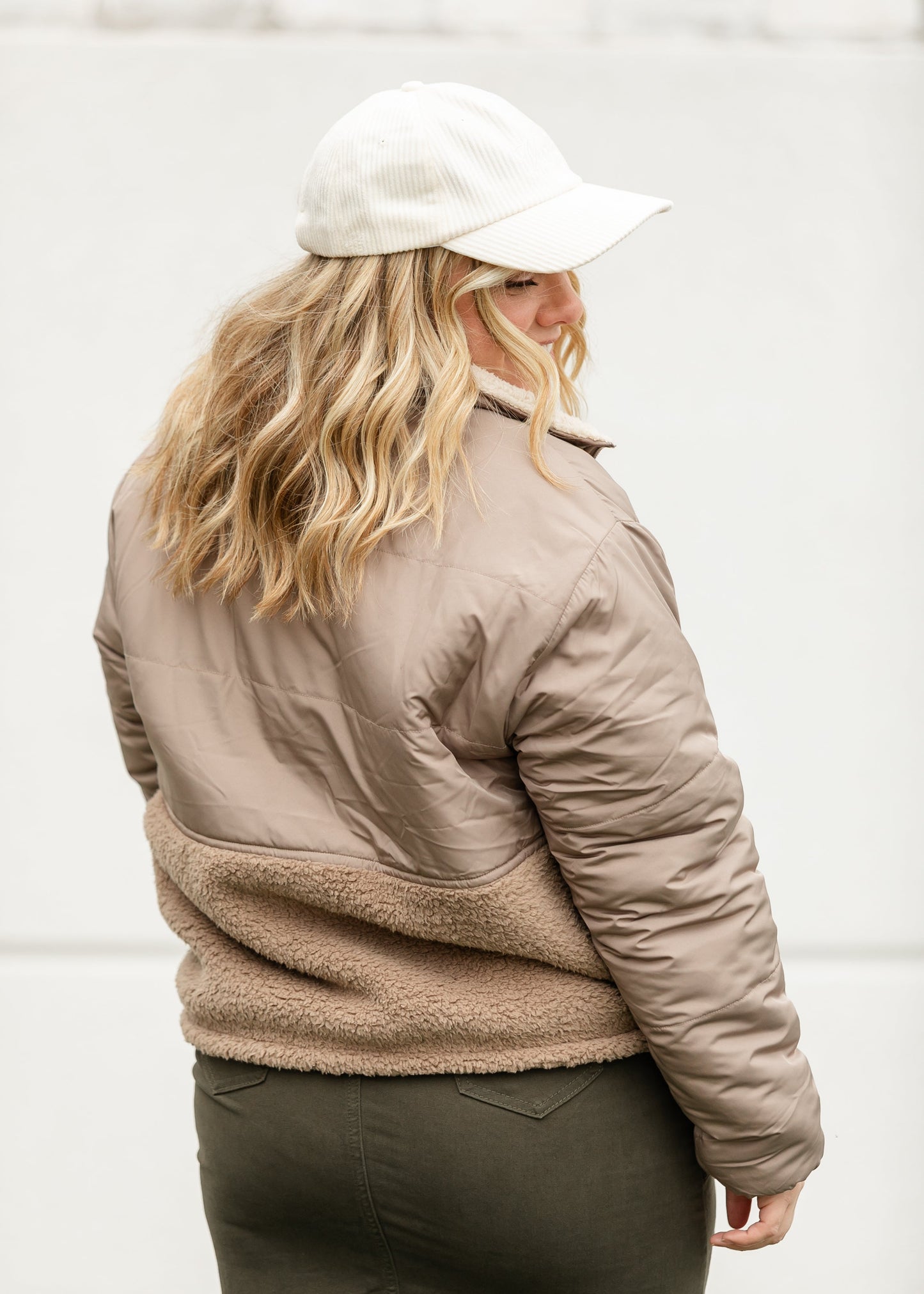 Fleece Block Zip Up Coat - FINAL SALE