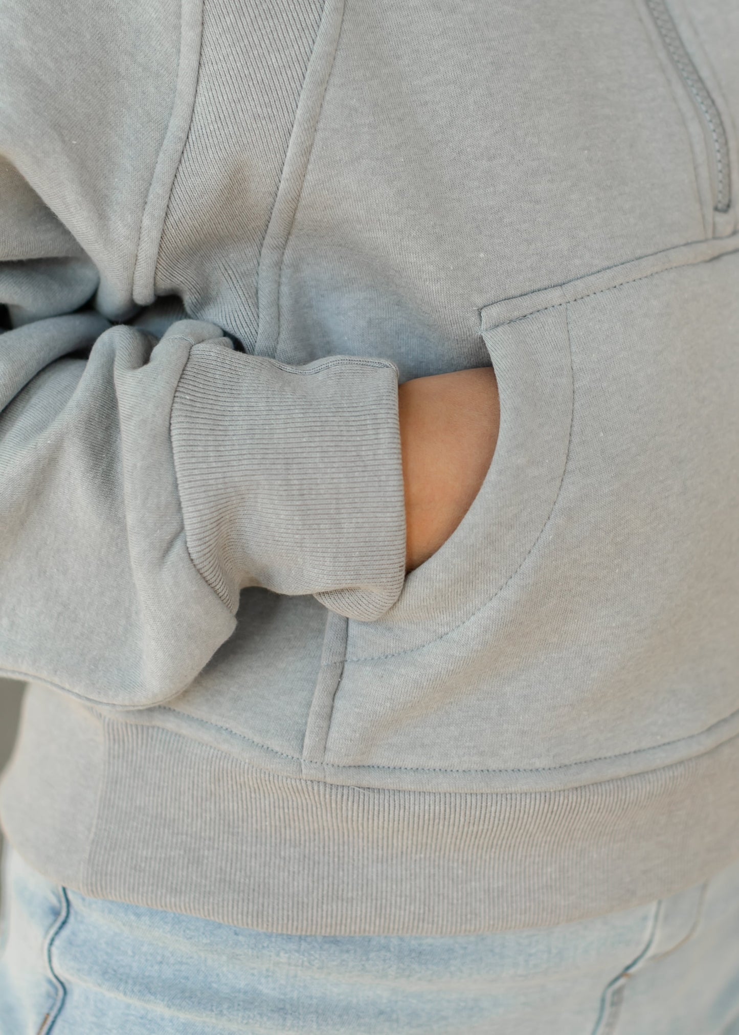 Fleece Half Zip Funnel Neck Sweatshirt - FINAL SALE