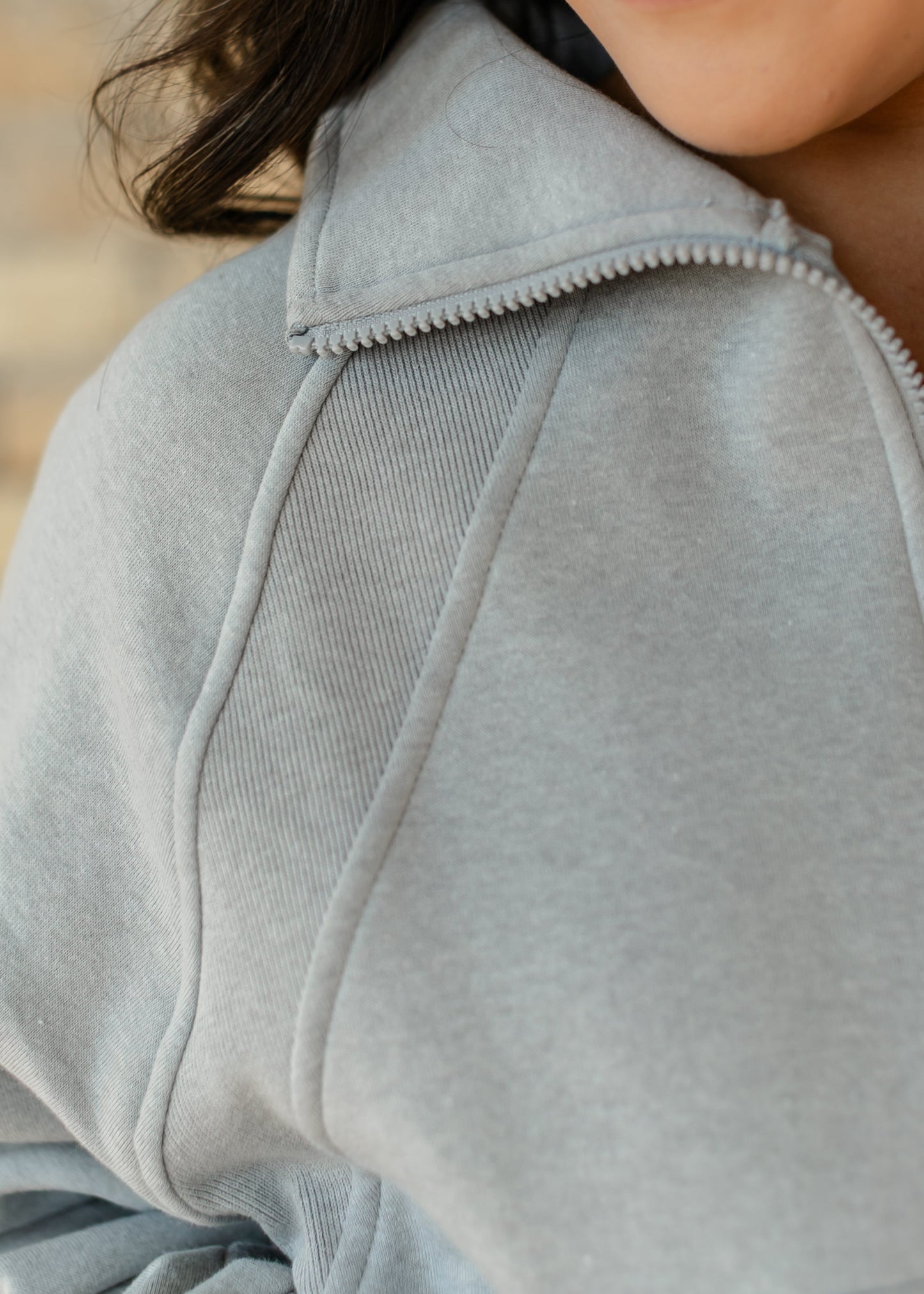 Fleece Half Zip Funnel Neck Sweatshirt - FINAL SALE