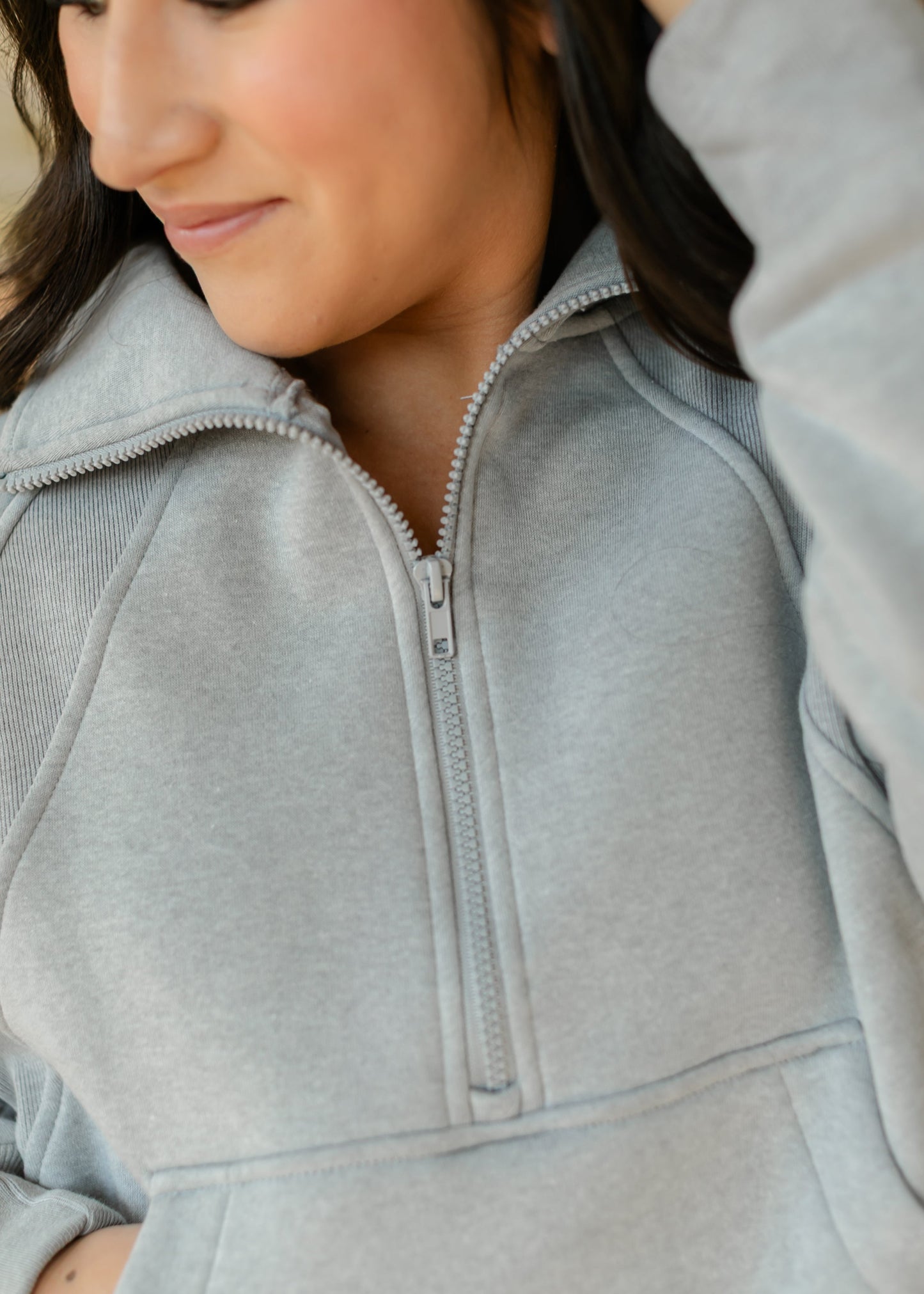Fleece Half Zip Funnel Neck Sweatshirt - FINAL SALE