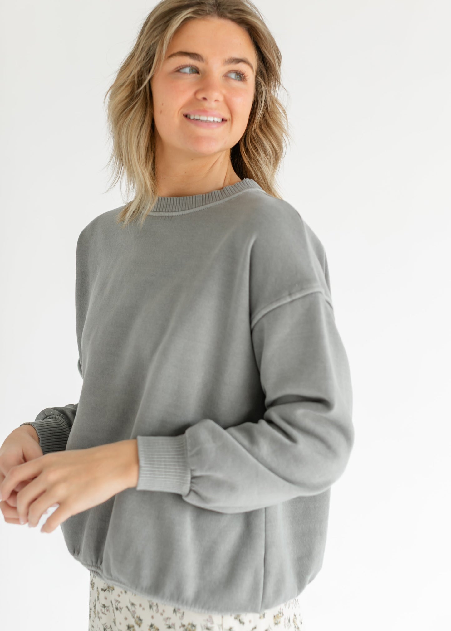 Fleece Oversized Crewneck Sweatshirt - FINAL SALE
