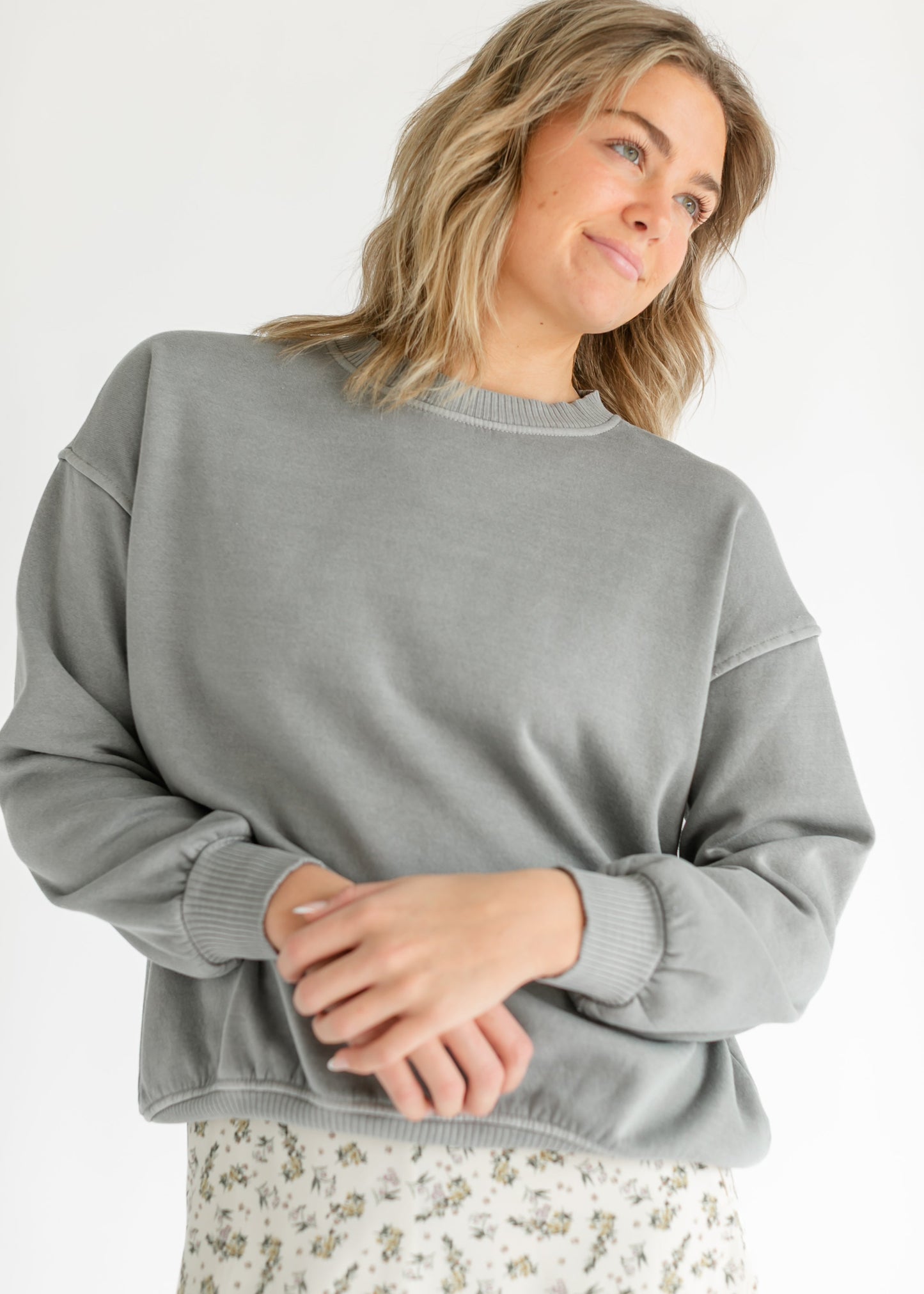 Fleece Oversized Crewneck Sweatshirt - FINAL SALE