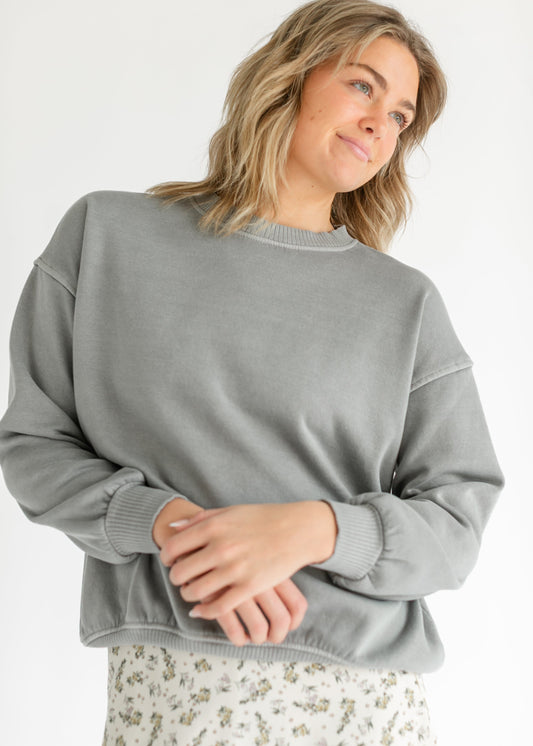 Fleece Oversized Crewneck Sweatshirt - FINAL SALE