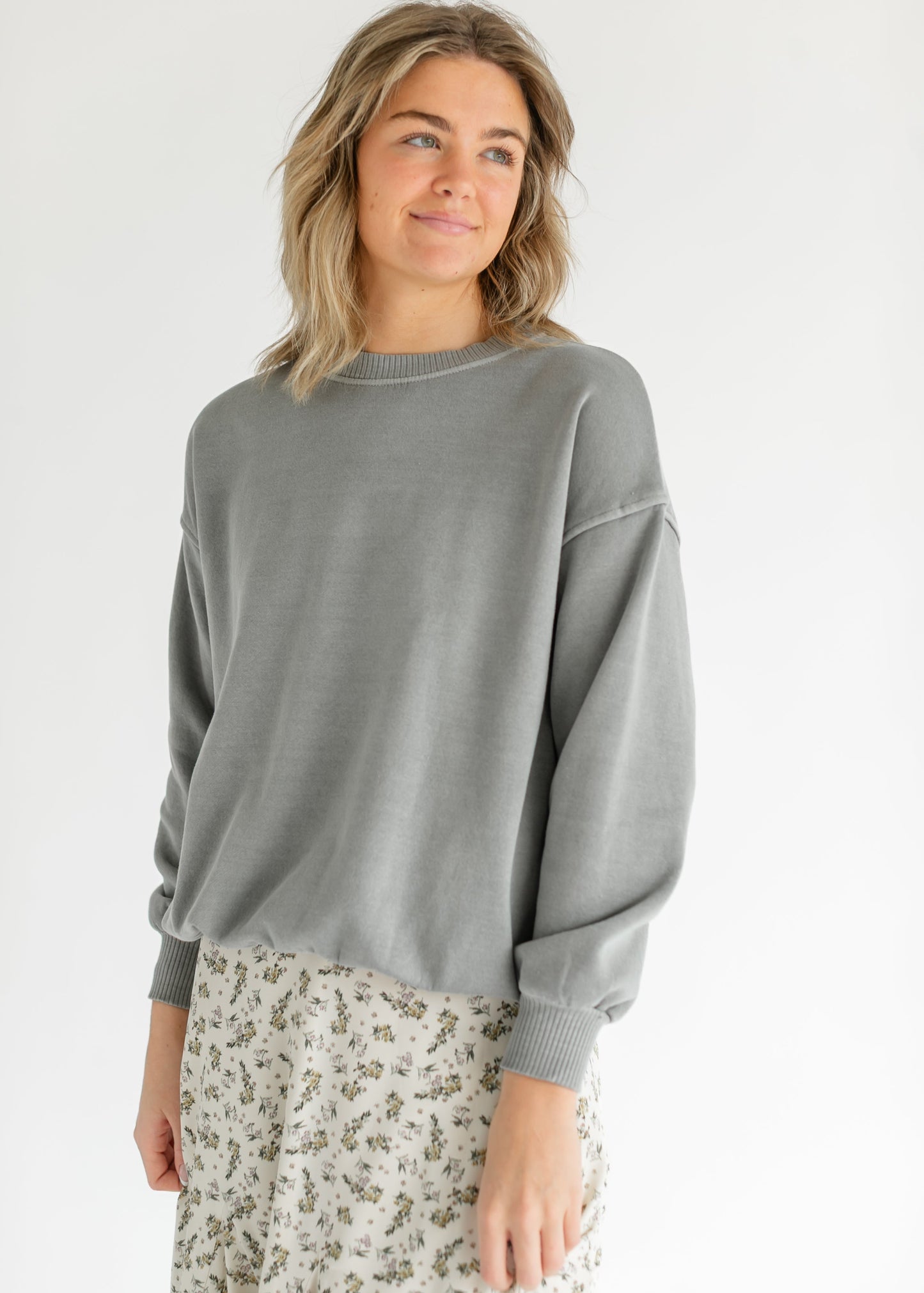 Fleece Oversized Crewneck Sweatshirt - FINAL SALE