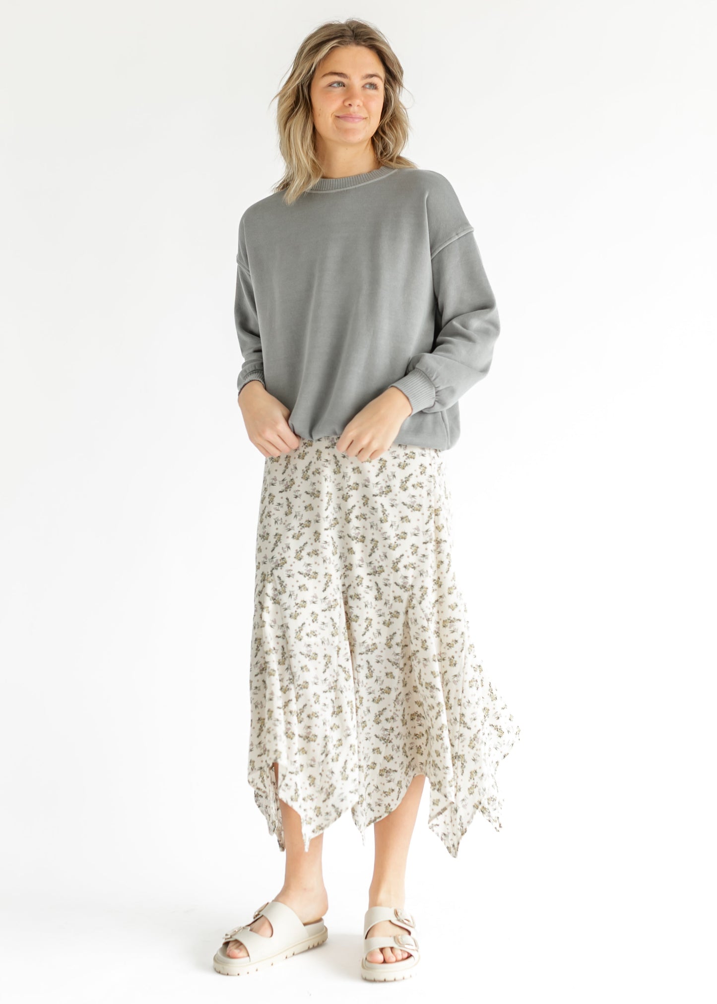 Fleece Oversized Crewneck Sweatshirt - FINAL SALE
