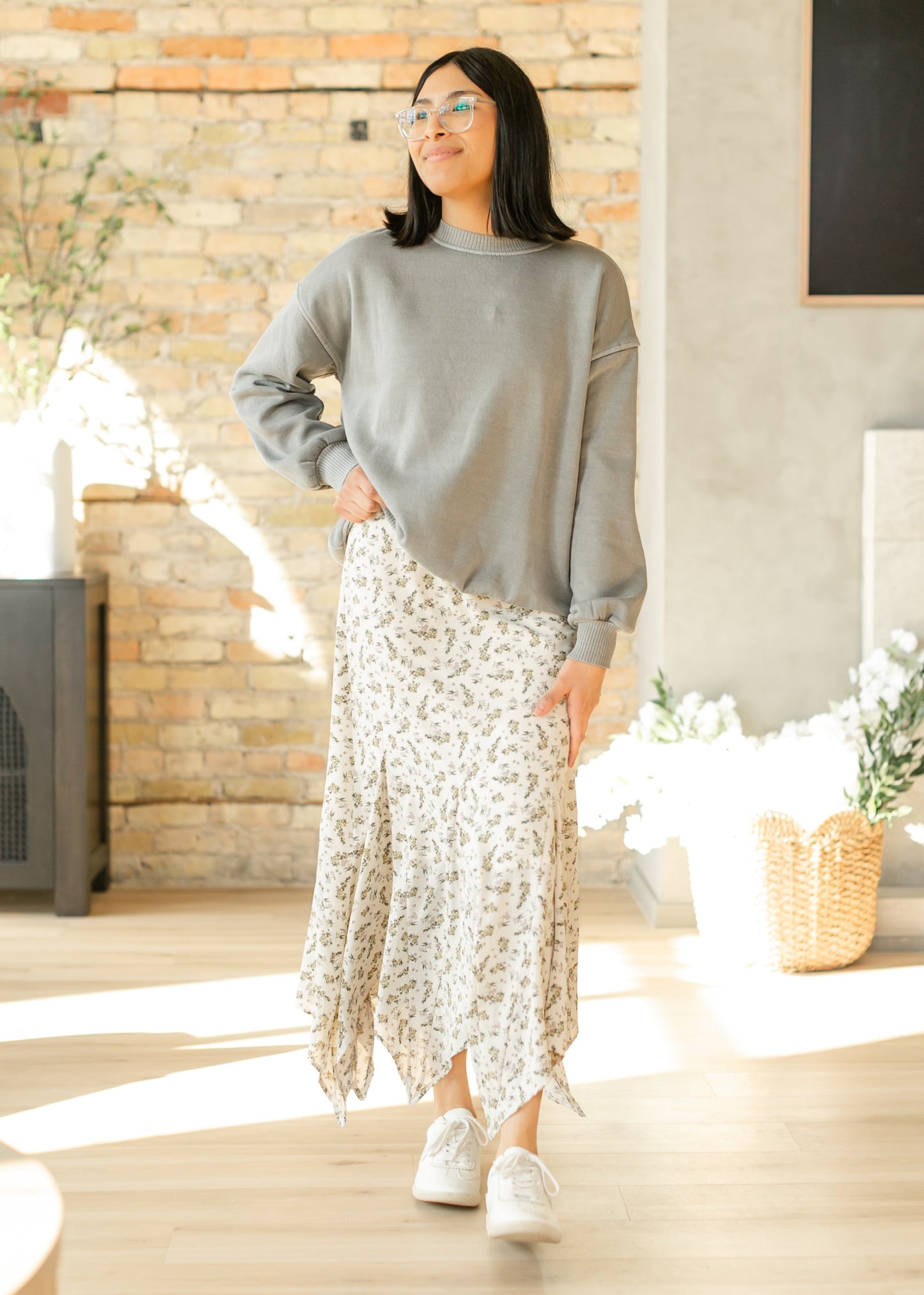 Fleece Oversized Crewneck Sweatshirt - FINAL SALE