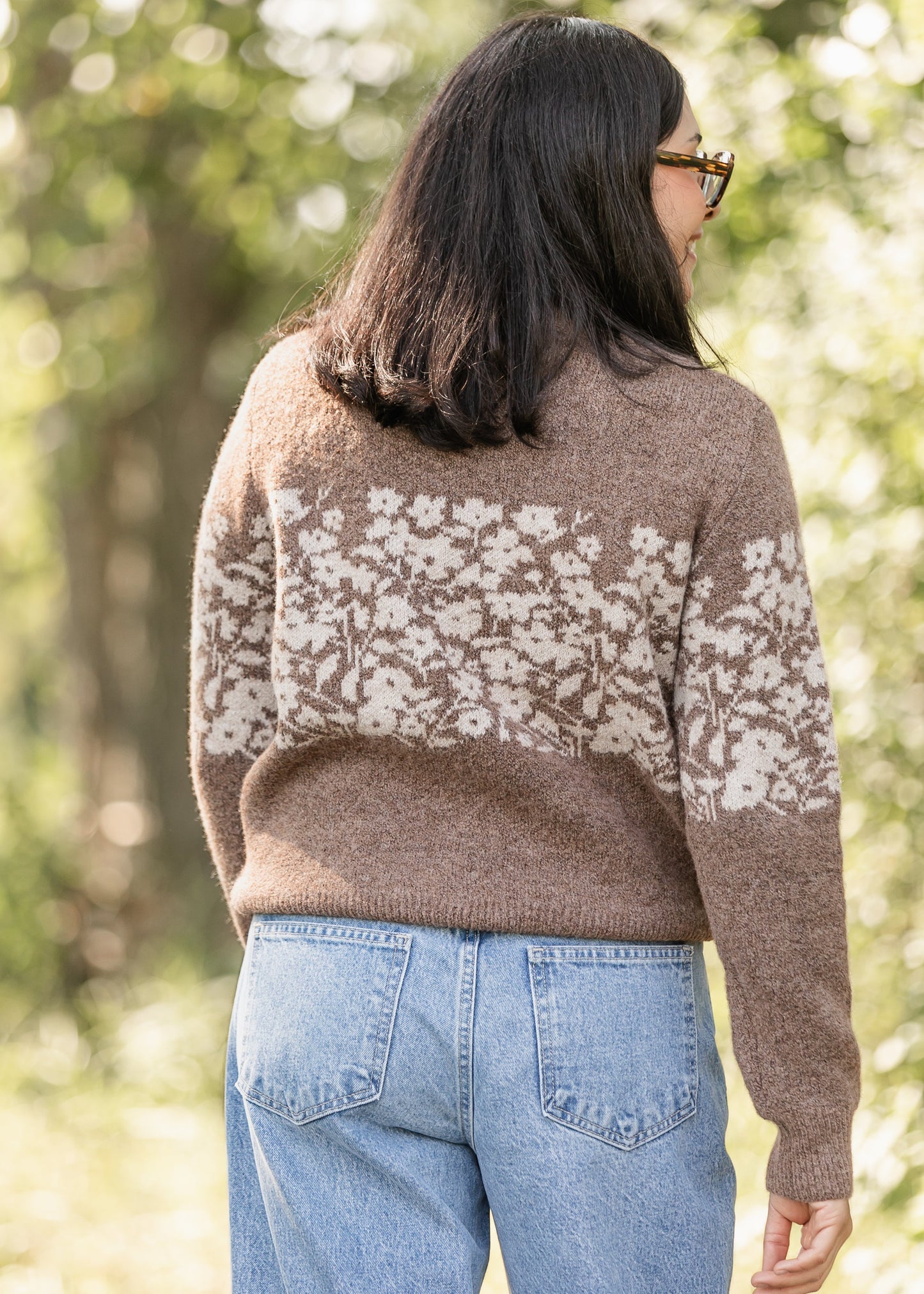 Floral Block Stripe Soft Sweater - FINAL SALE