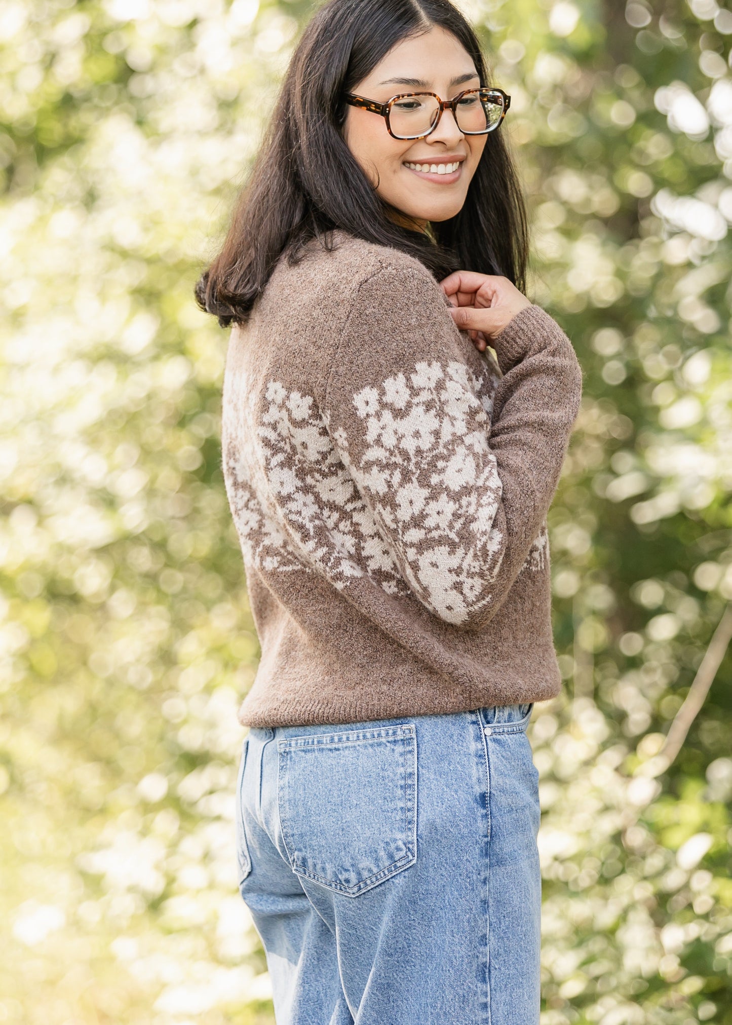 Floral Block Stripe Soft Sweater - FINAL SALE